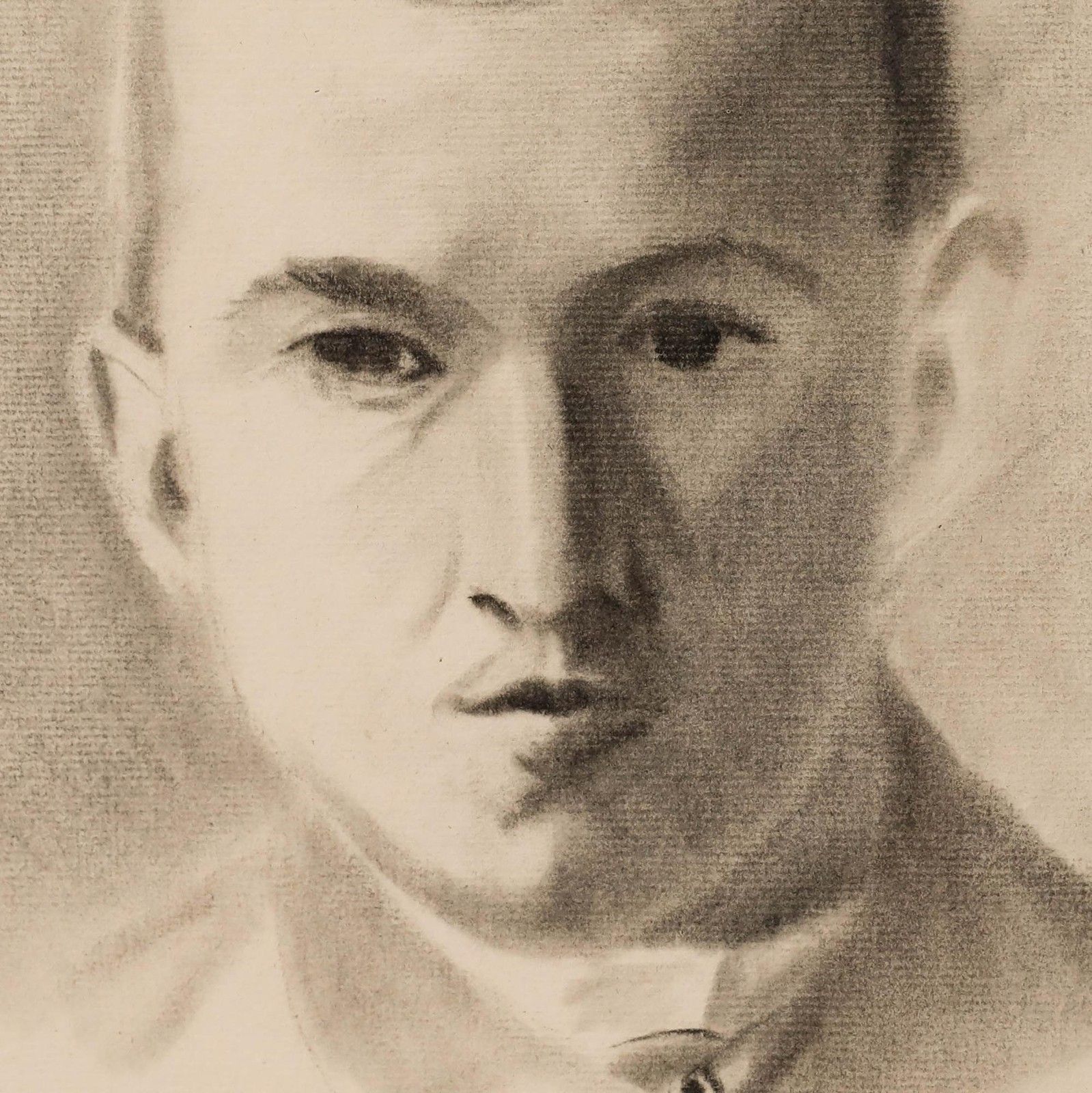 E. Gaubert Late 19th Century Charcoal Drawing, Portrait Of A Young Man photo 275.0