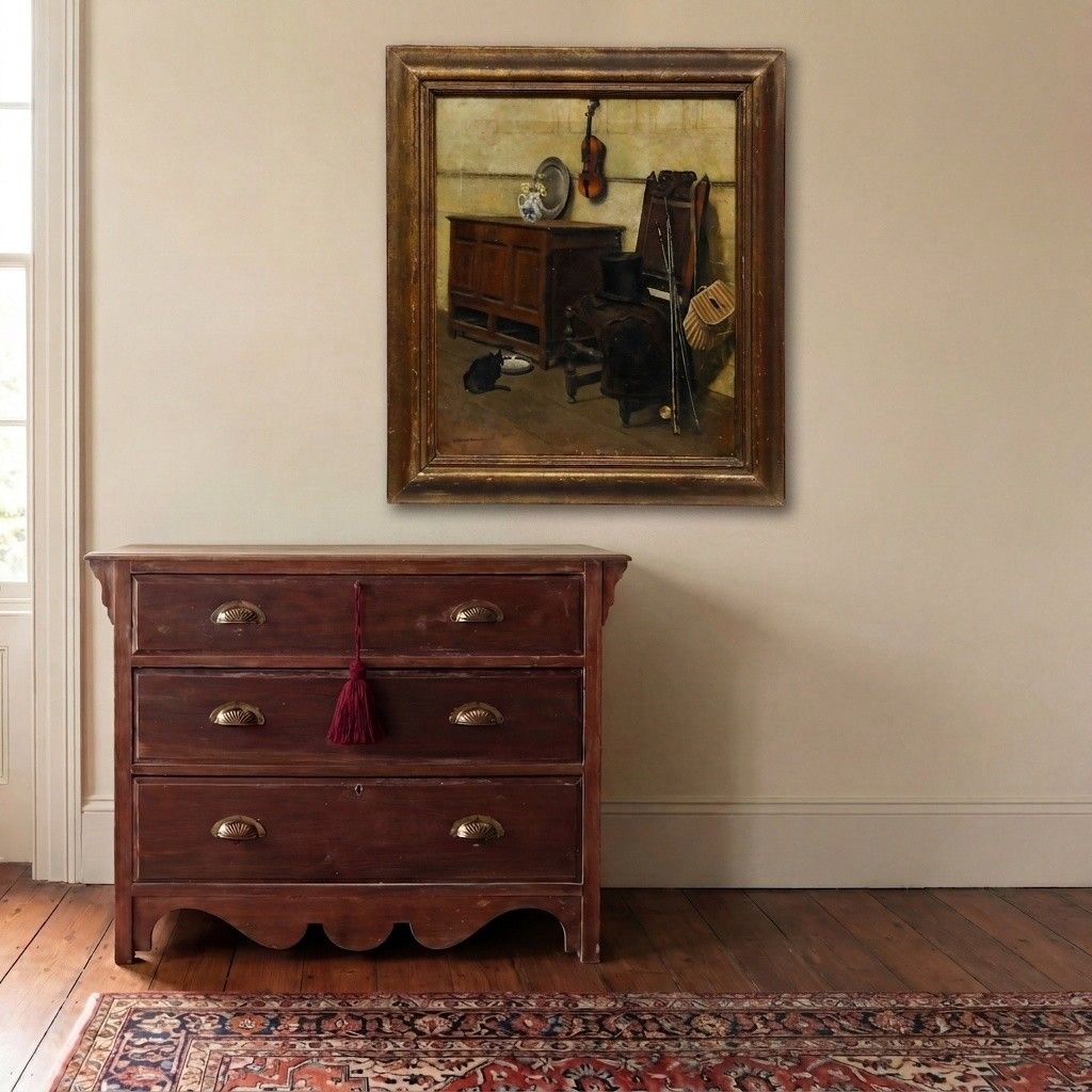 Arthur Merchant Framed Late 19th Century Oil, A Gentleman's Treasures photo for sale