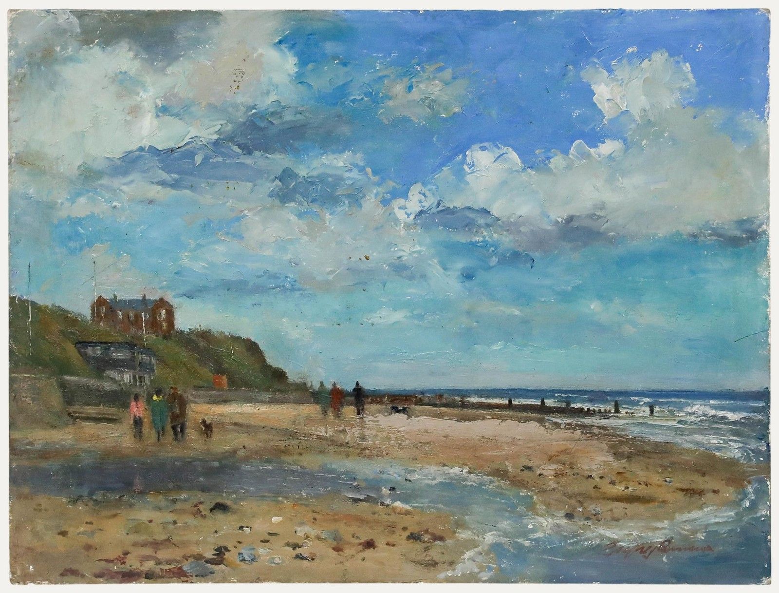 Geoffrey Burrows (1934 2023) Oil, Running Stream And Incoming Tide