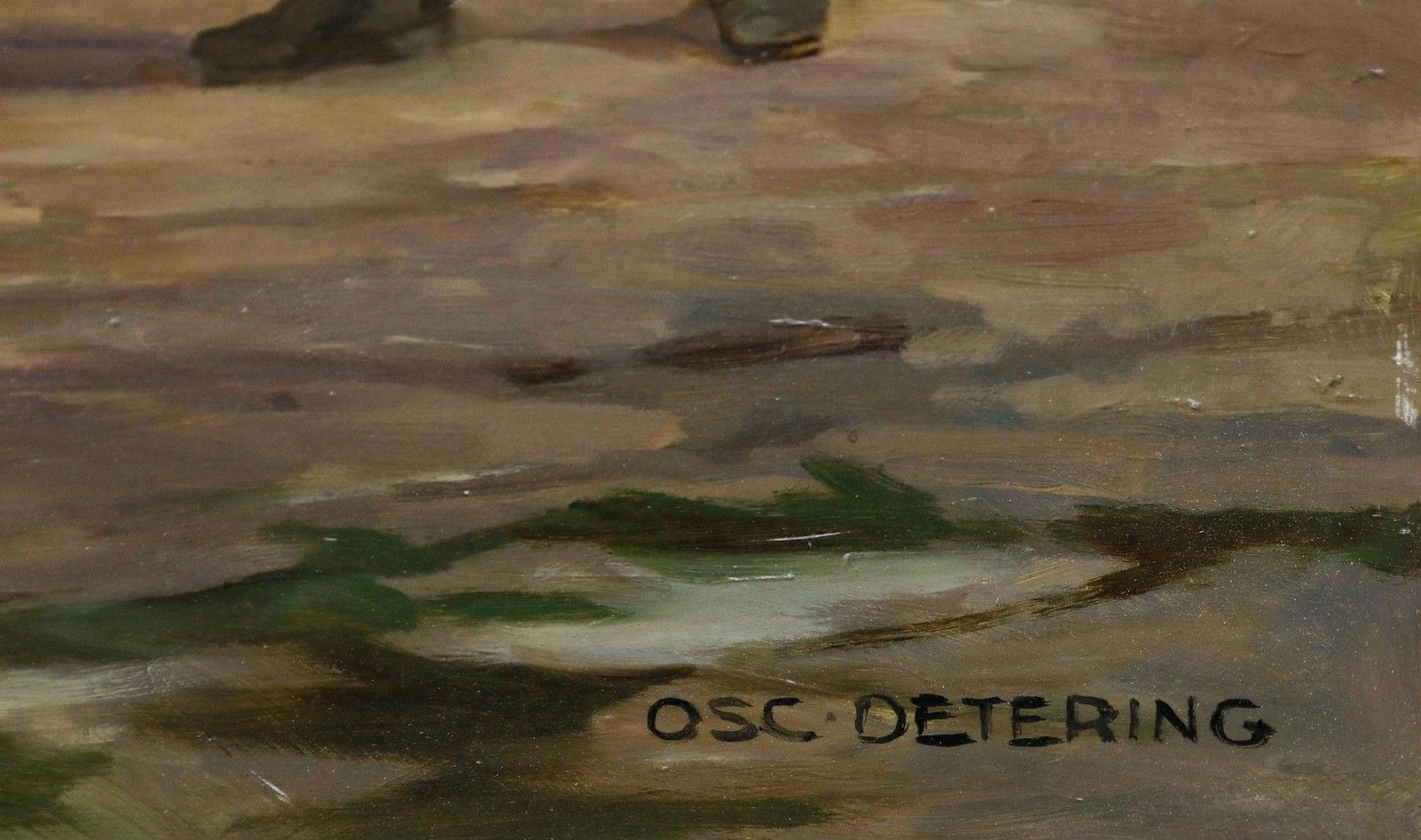 Oscar Detering (1872 1943) Framed Mid 20th Century Oil, The Banks Of The Rhine photo buy