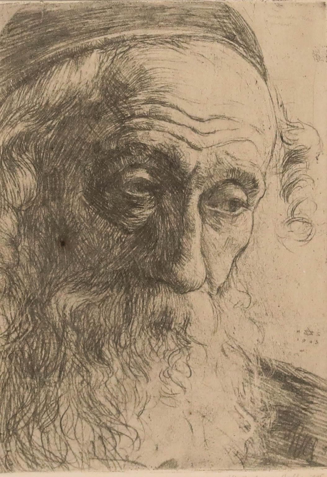 Hermann Struck (1876 1944) Framed 1905 Etching, Old Jew From Jaffa photo furniture