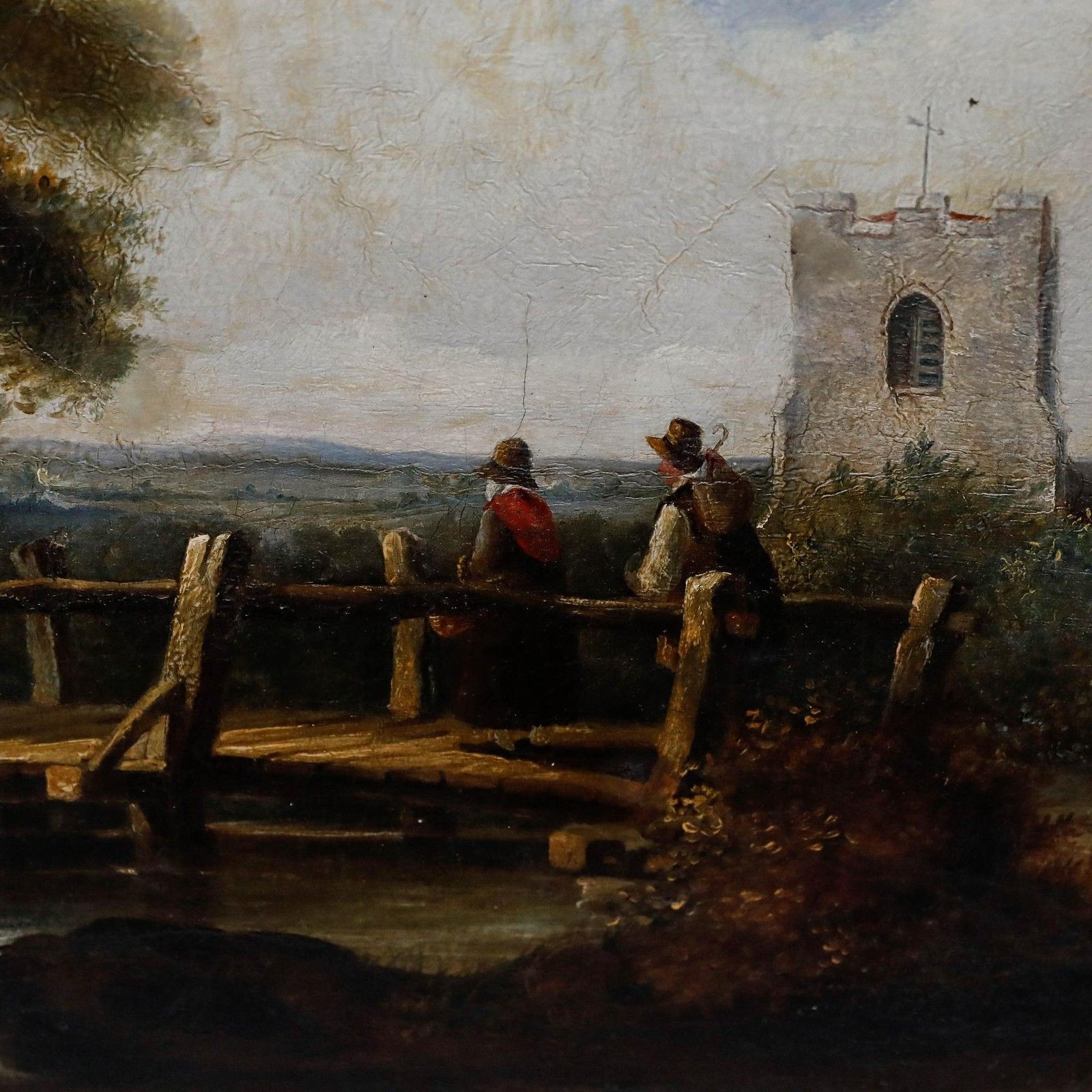Frith English School 19th Century Oil, Path To The Church photo 325.0