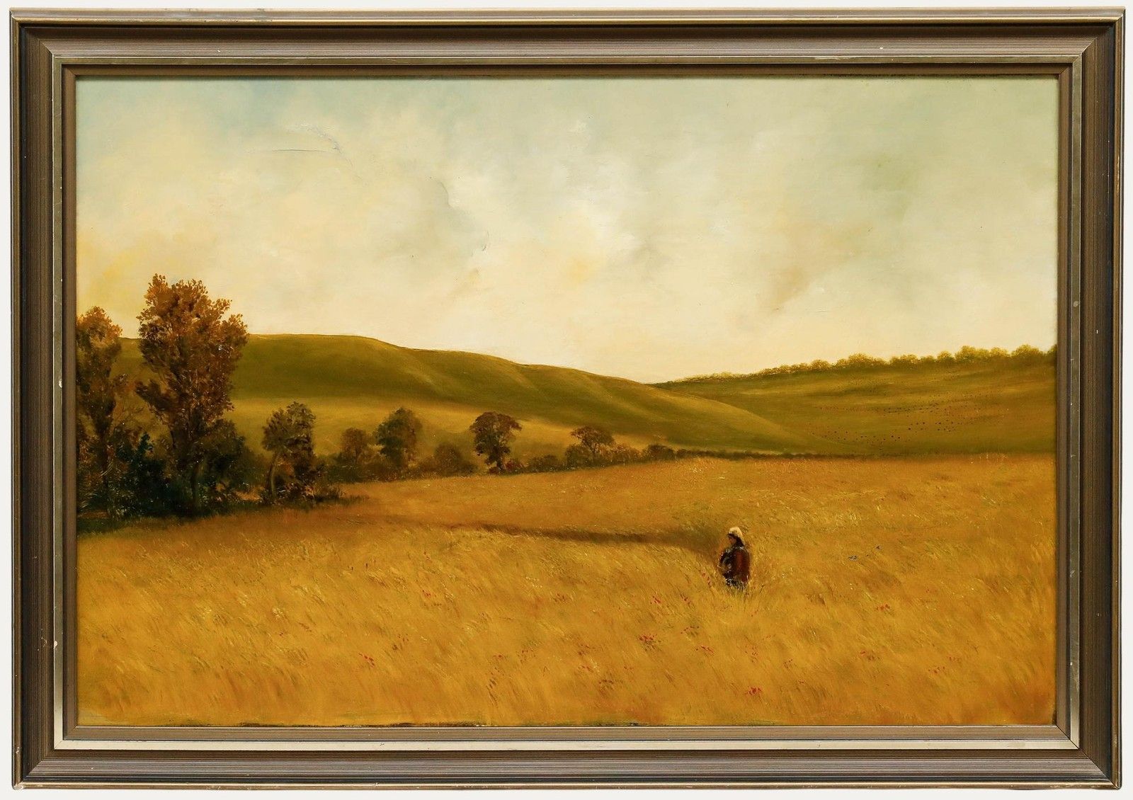 Early 20th Century Oil The Wheat Field