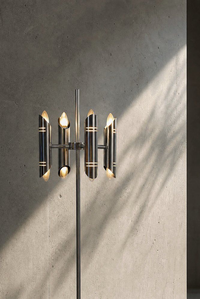 Mid-Century Italiaans Modern Space Age Chromen Vloerlamp, jaren 1960 photo Verlichting