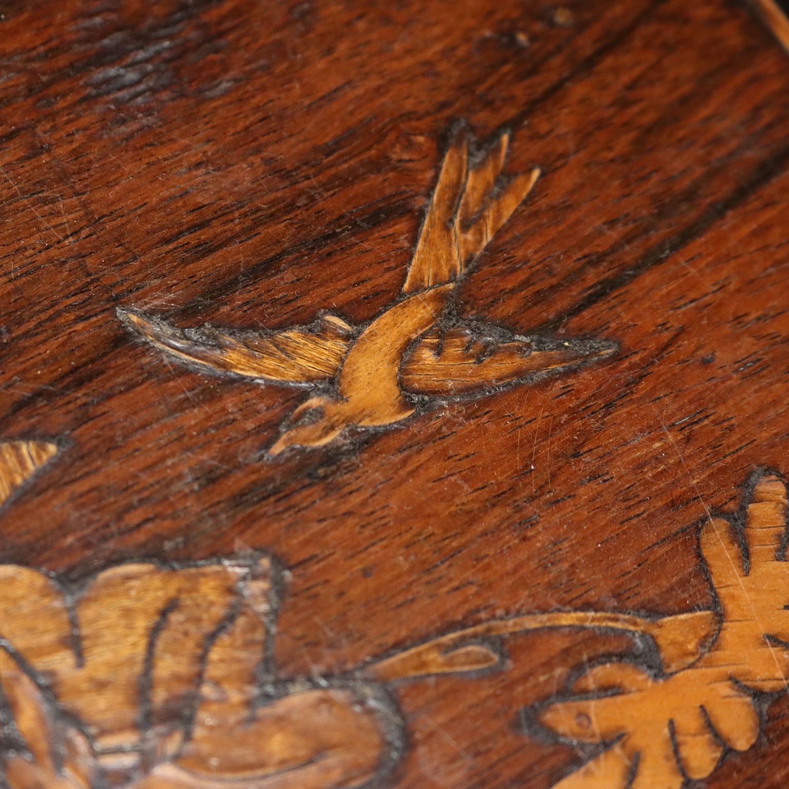 Table d'appoint d'époque en hêtre et métal, Italie, XXe siècle photo vinterior