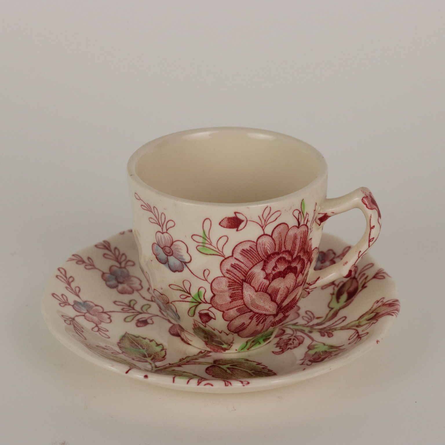 Service à café d'époque en porcelaine Johnson Bros. Rose Chintz '900 photo vintage