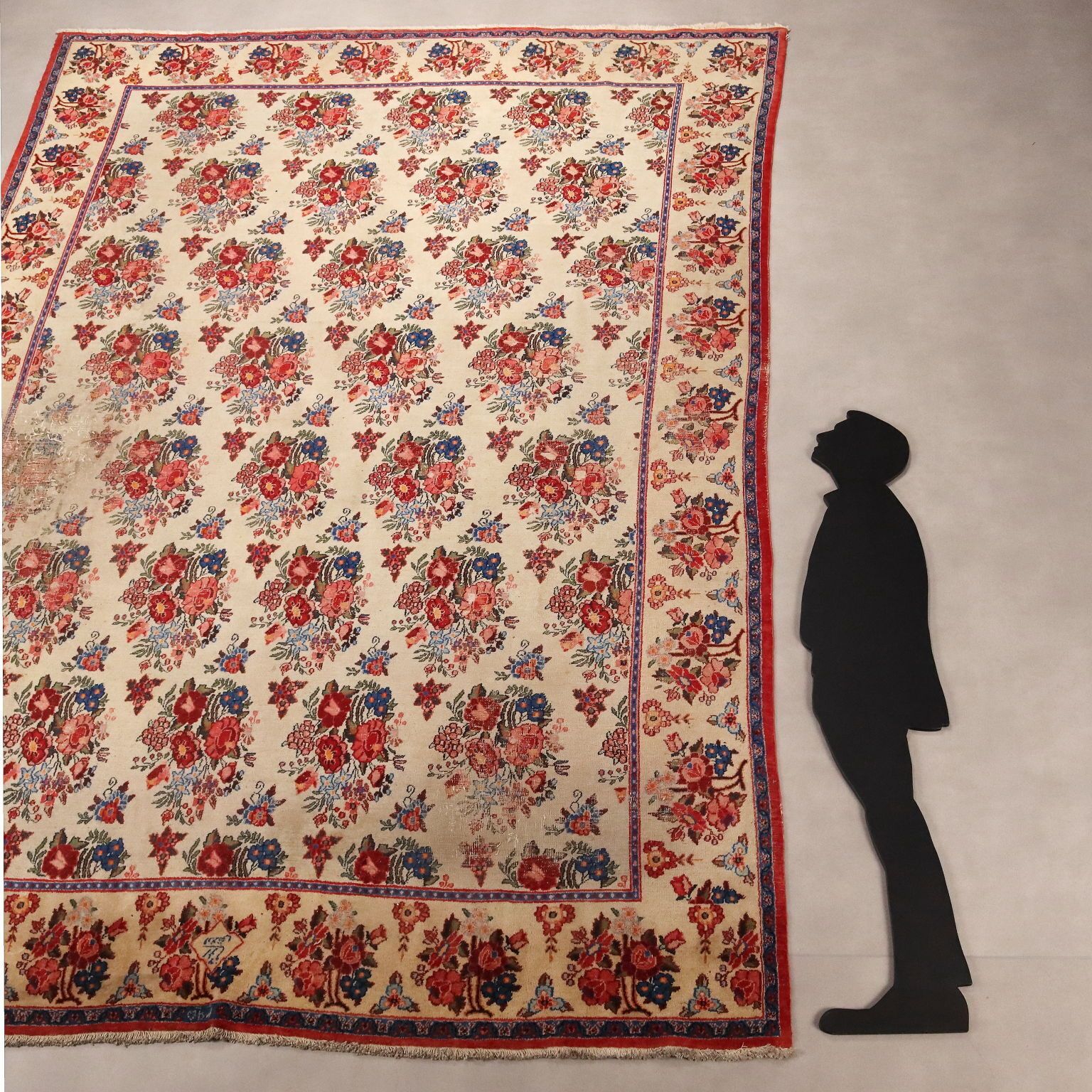 Antique Asian Carpet Cotton Wool Heavy Knot Handmade 142 X 102 In photo for sale