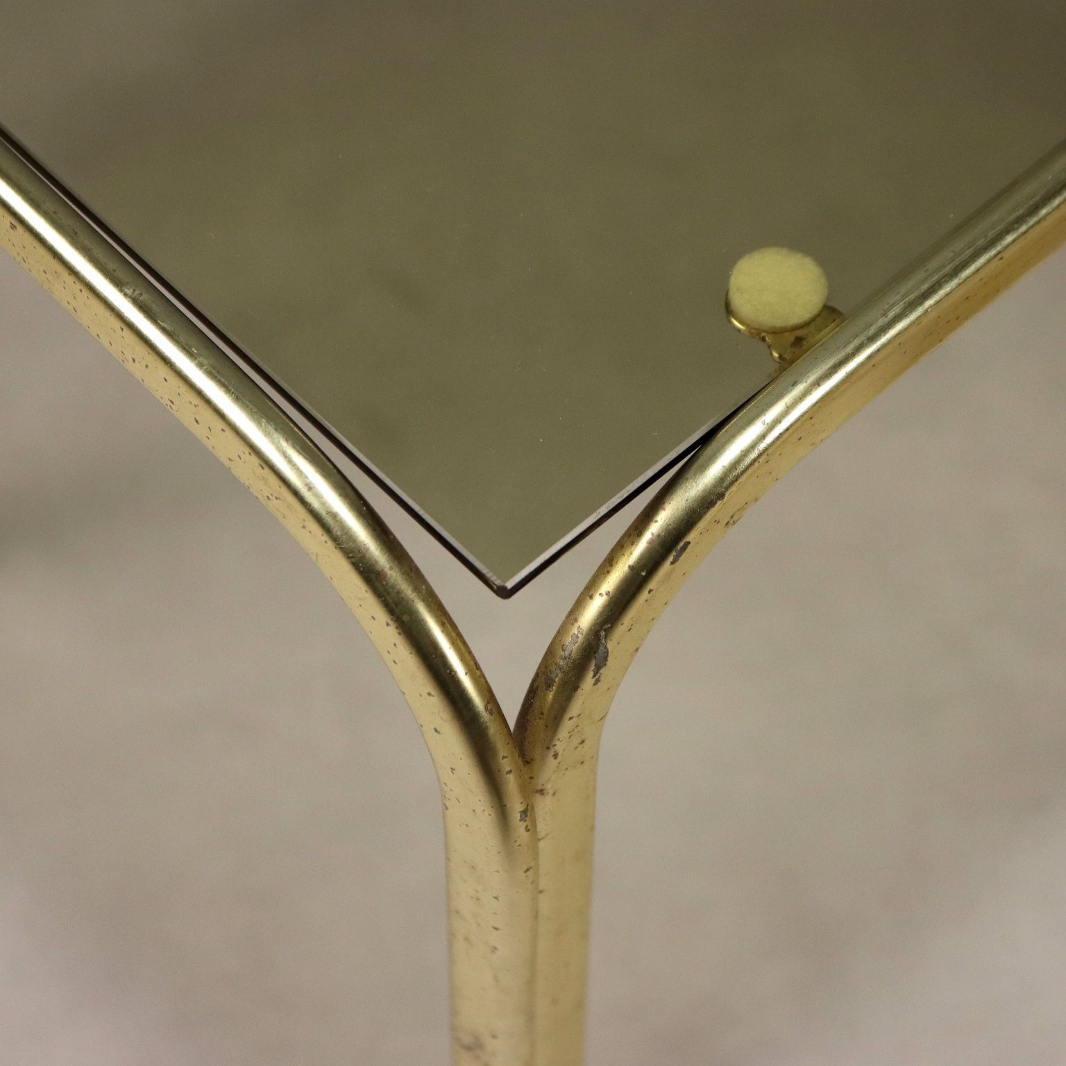 Vintage Coffee Tables Brass Glass Design Italy 1980s photo Furniture