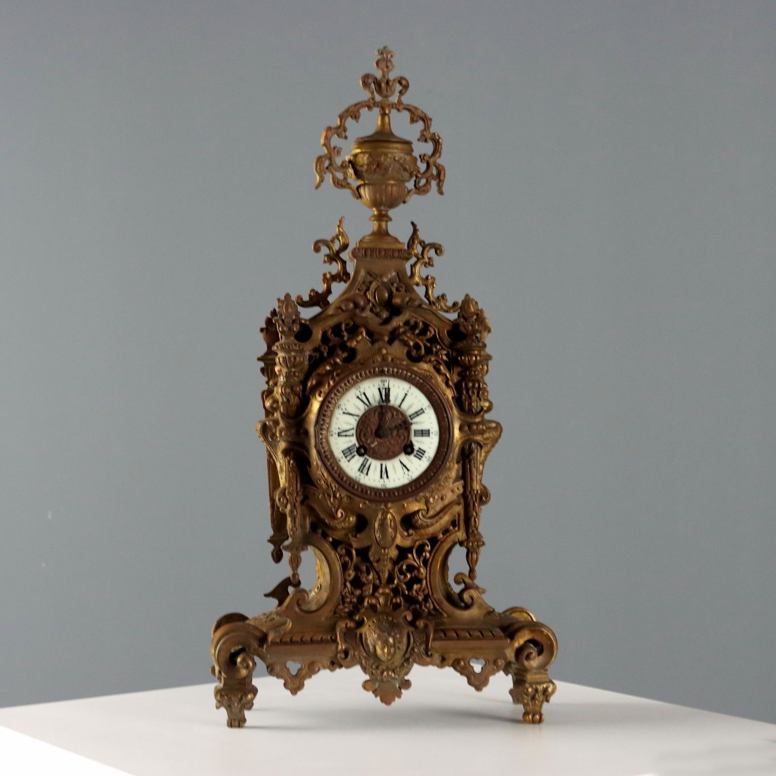 Antique Eclectic Style Clock Bronze France XIX Century