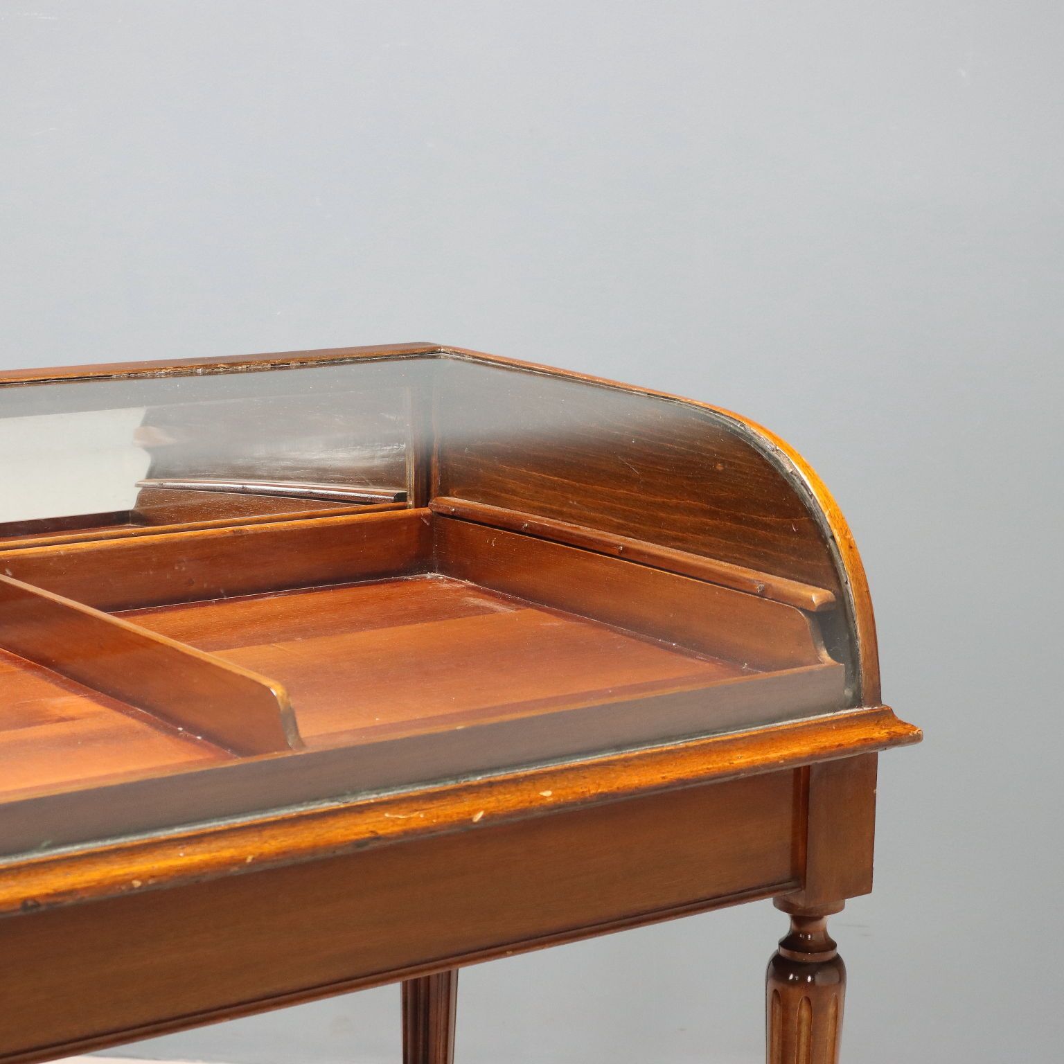 Antique Showcase Cabinet Walnut Glass Top Italy XIX Century photo buy