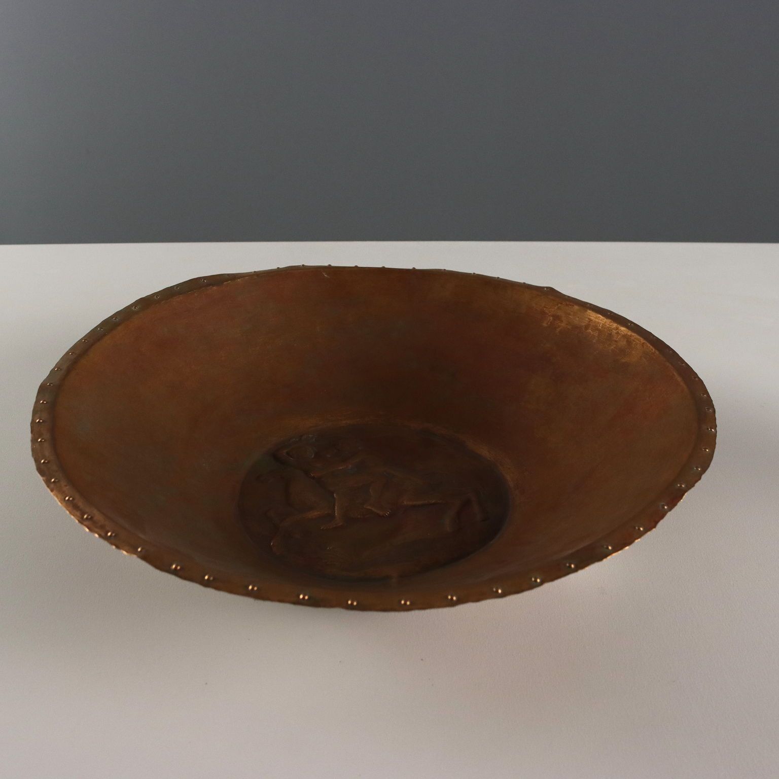 Antique Centerpiece Attilio Nani Copper Italy XX Century