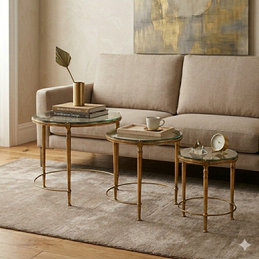 Small Antique Tables Metal Glass Italy XX Century photo furniture