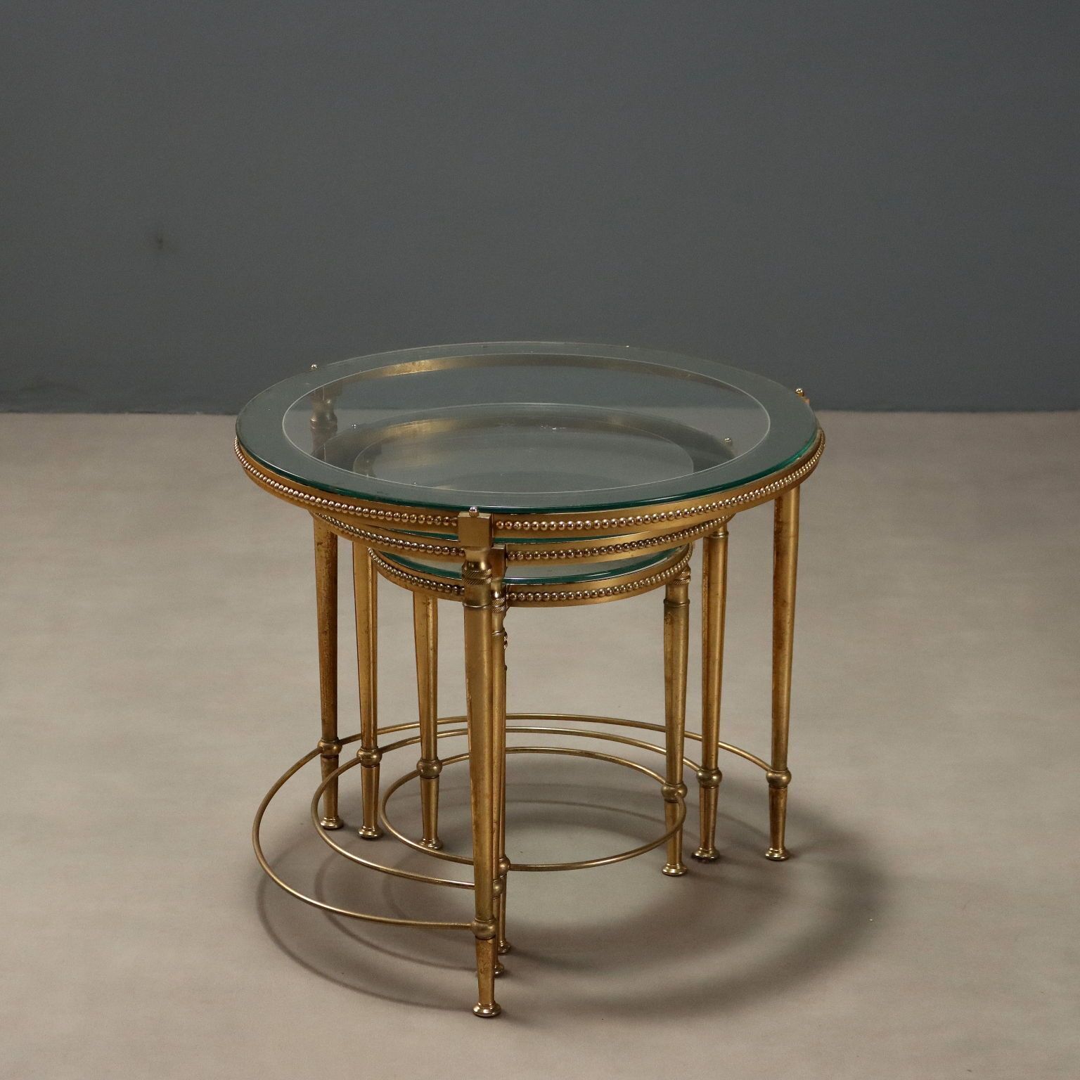 Small Antique Tables Metal Glass Italy XX Century photo Furniture