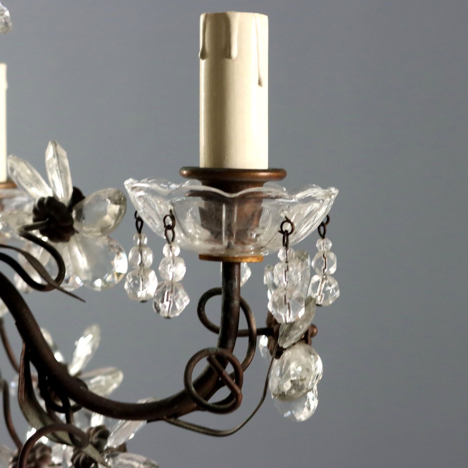 Antique Chandelier Metal Sheeth Metal Italy XX Century photo 560.0