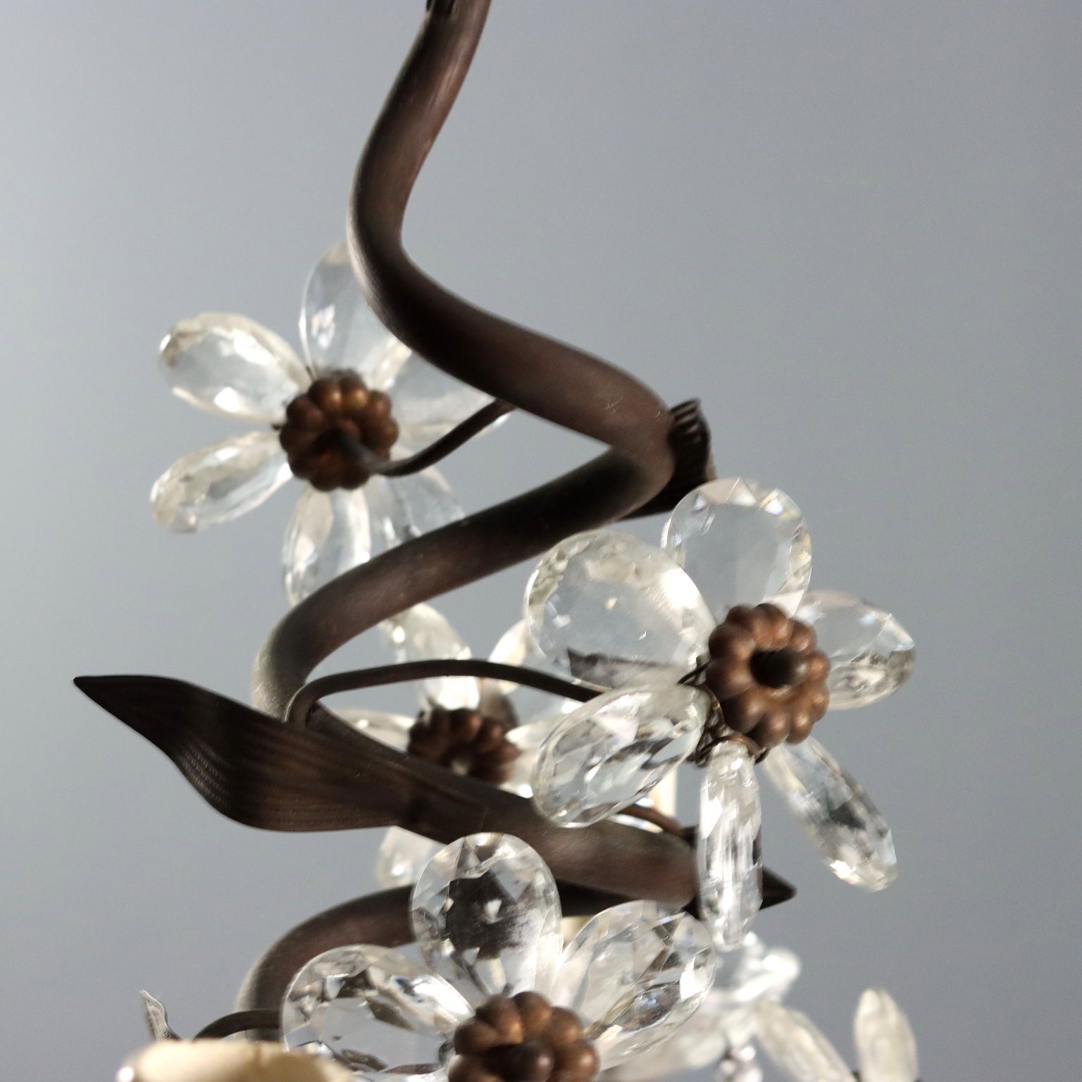 Lustre d'époque en métal et tôle, Italie, XXe siècle photo buy
