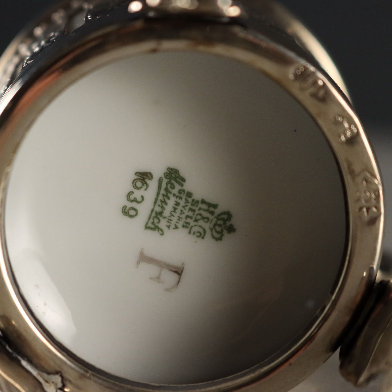 Tasses à café d'époque en porcelaine et argent, manufacture Heinrich, années 1900 photo buy