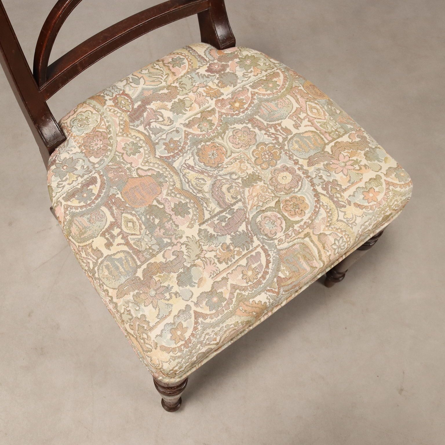 Antique Chairs Mahogany Fabric Padded Seat United Kingdom '800 photo vintage
