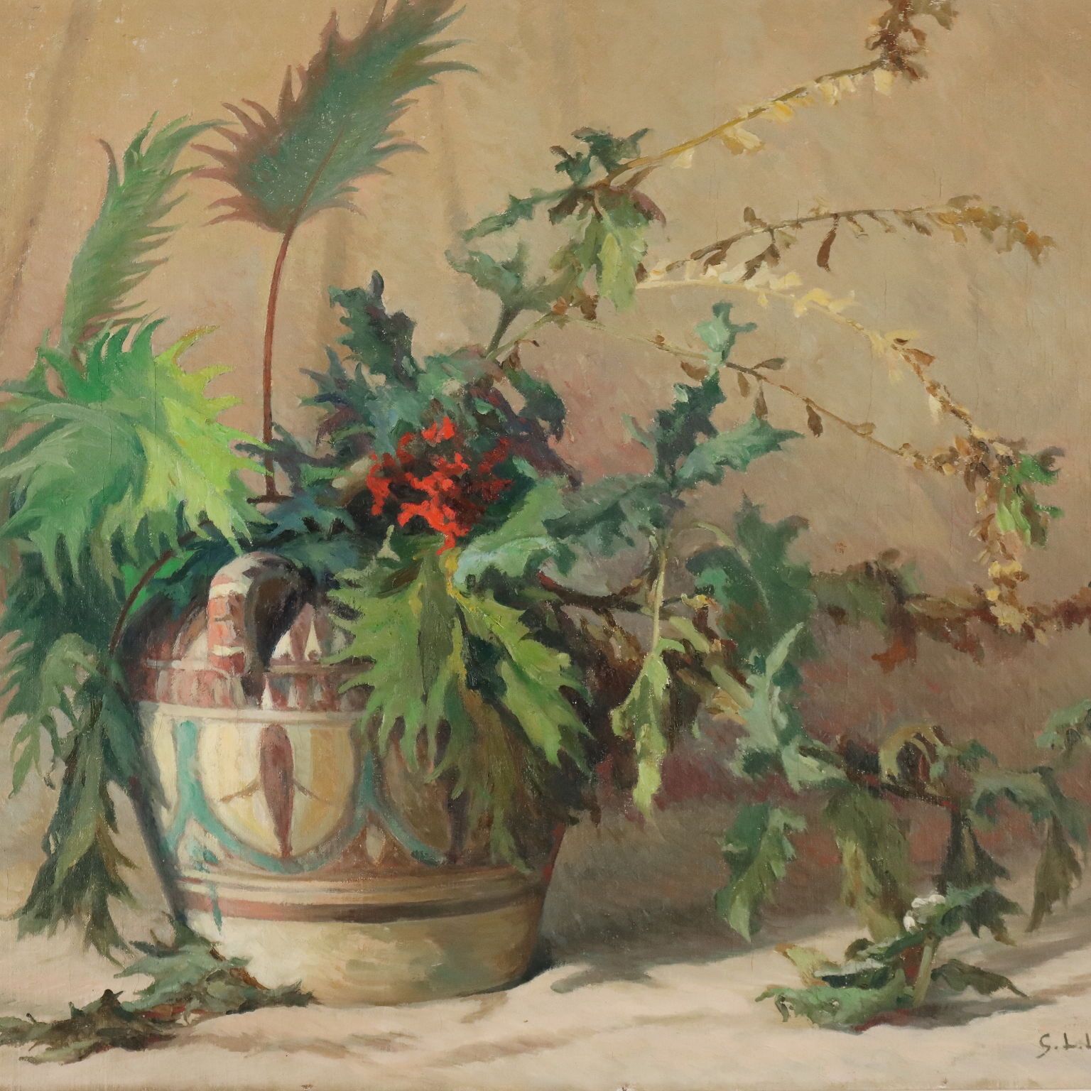 Modern Painting Signed Gaston Louis Le Monnier Oil On Canvas '900 photo for sale