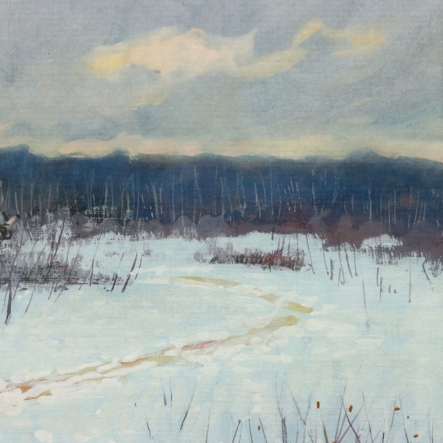 Modern Painting Andrei Afanas' Evich Egorov Sleigh On The Snow '900 photo vinterior