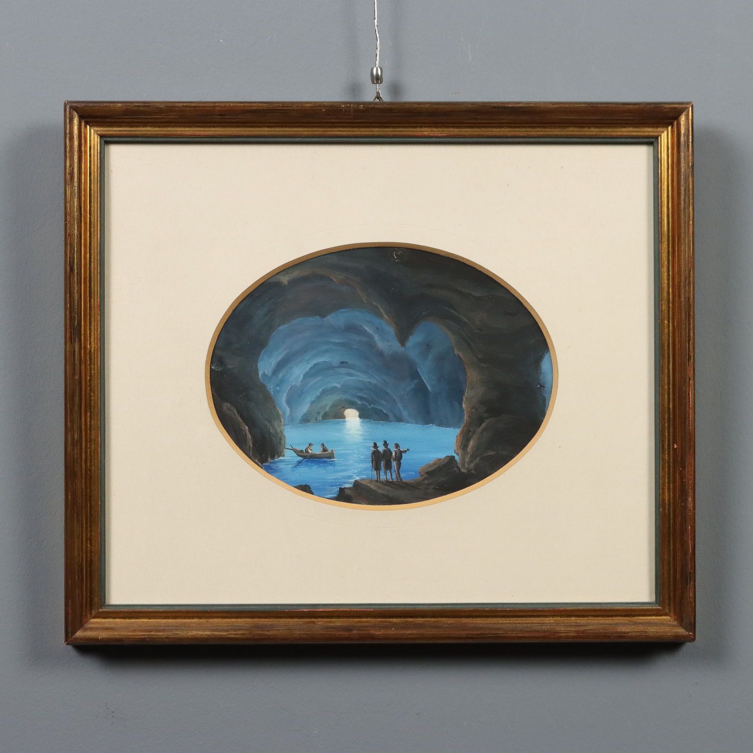 Modern Painting The Blue Grotto In Capri Gouache On Cardboard '900