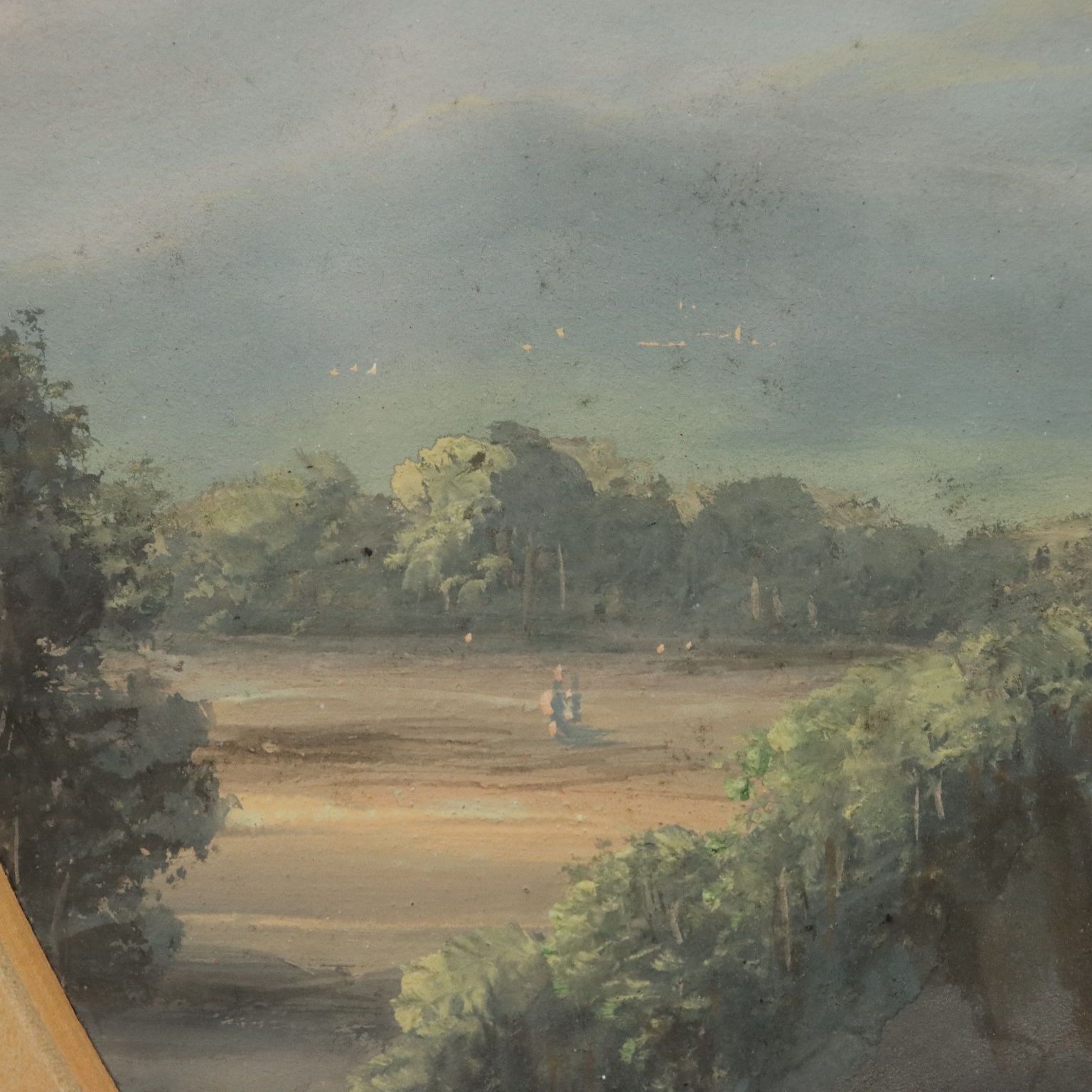 Modern Painting Landscape With Figures Tempera On Cardboard '900 photo buy