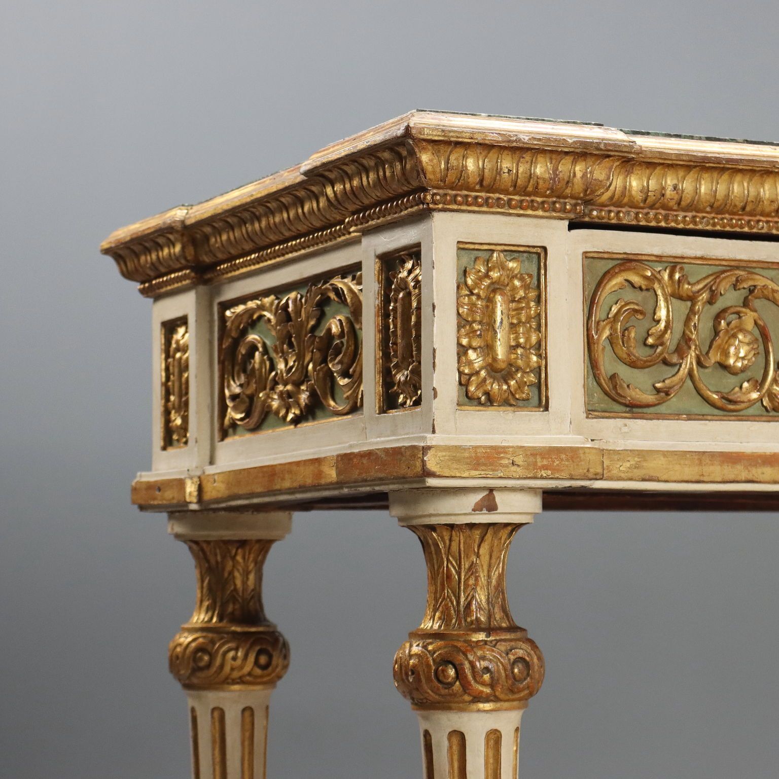 Antique Eclectic Table Lacquered Wood Marble Italy XIX Century photo Furniture