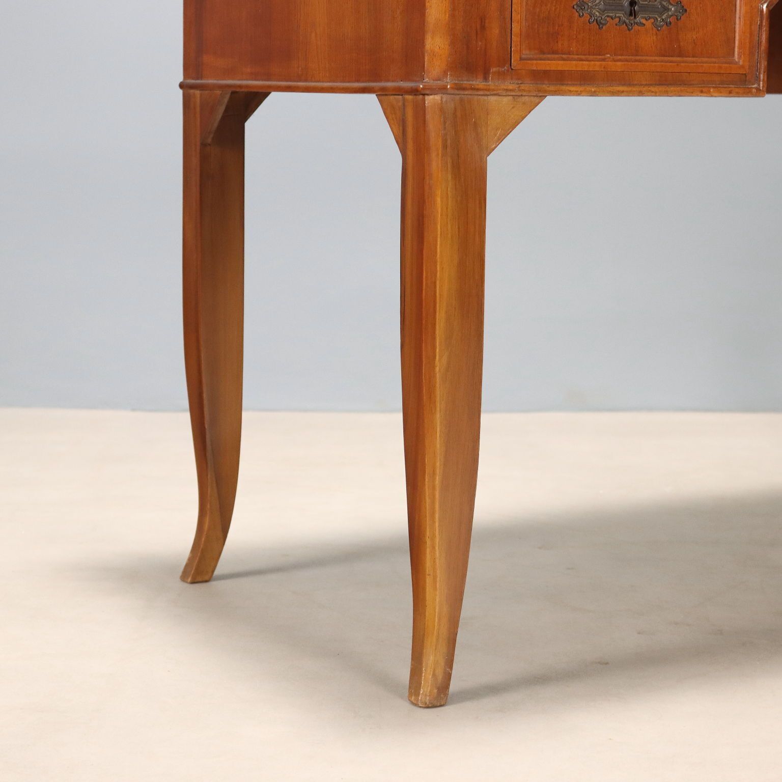 photo for sale Antique Desk Umbertino Walnut Leather Drawers XIX Century