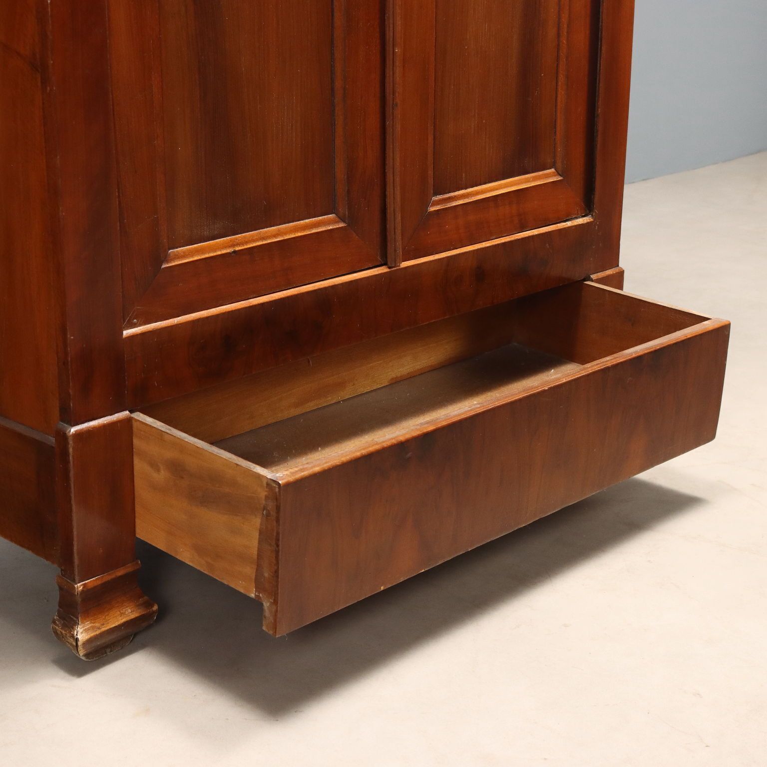 photo furniture Antique Wardrobe Charles X Walnut Drawers France XIX Century