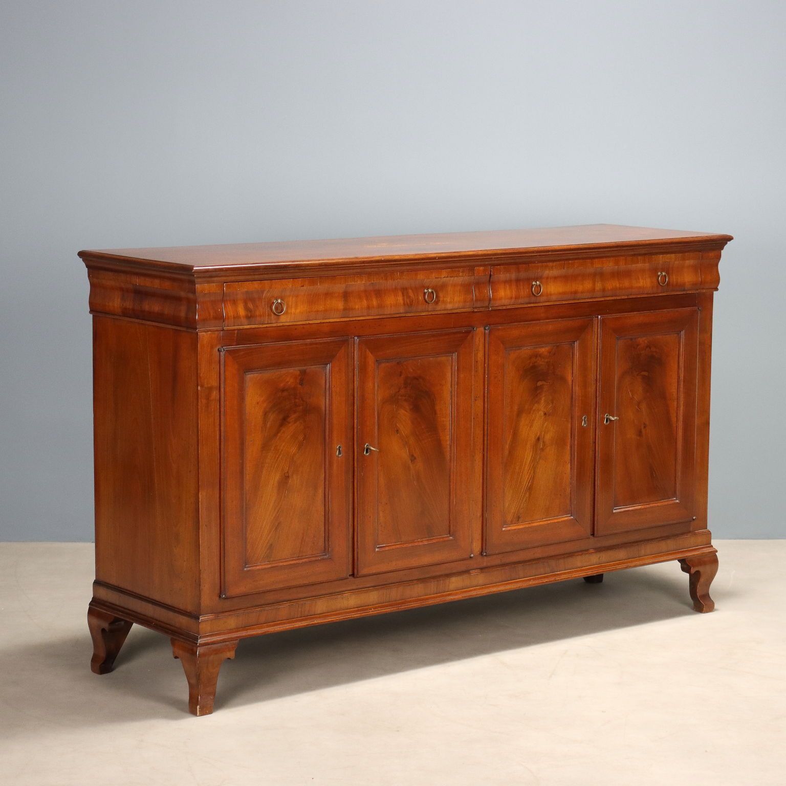 Antique Cupboard Walnut Fir Italy XX Century