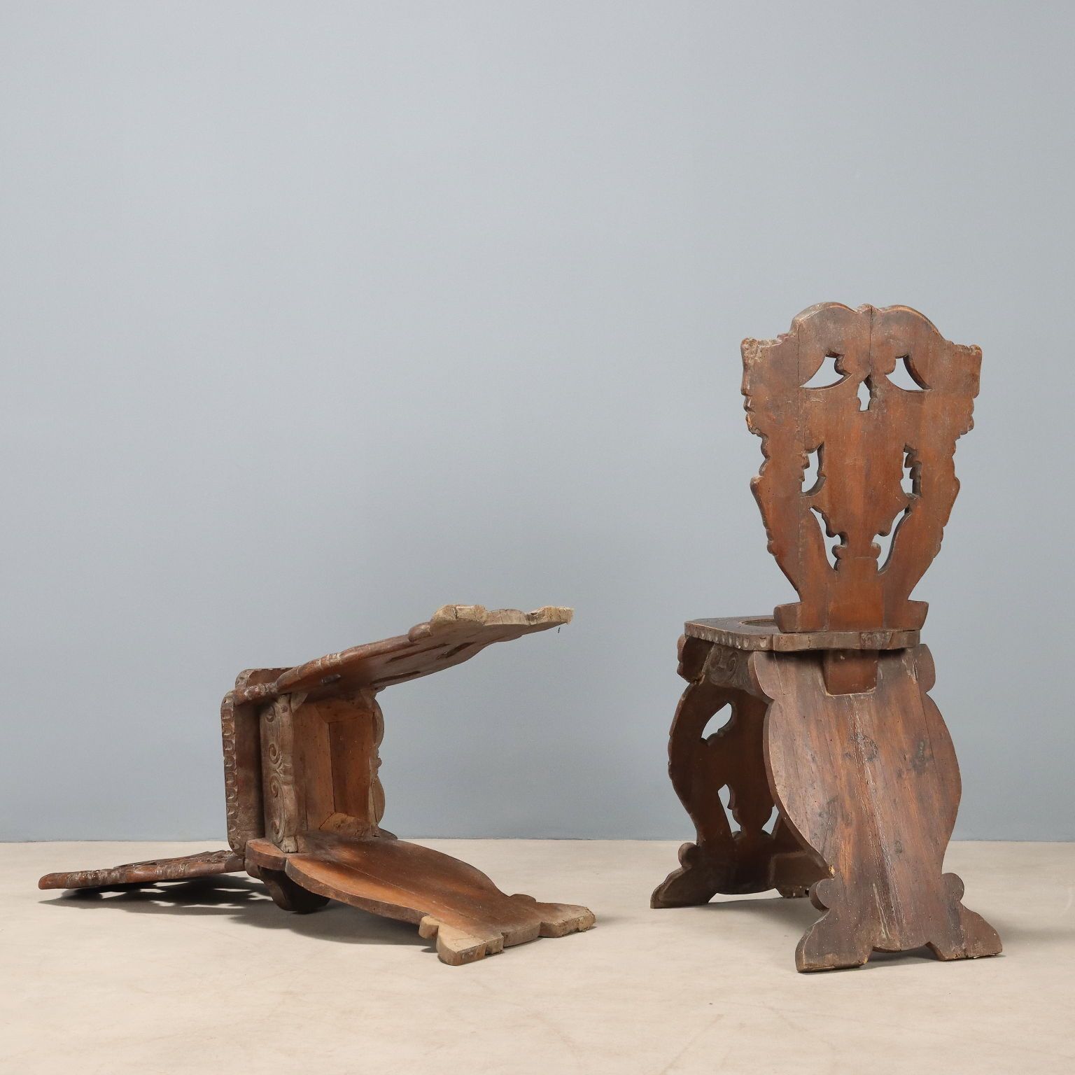 photo for sale Chairs Baroque Style Walnut Fabric Italy XIX Century