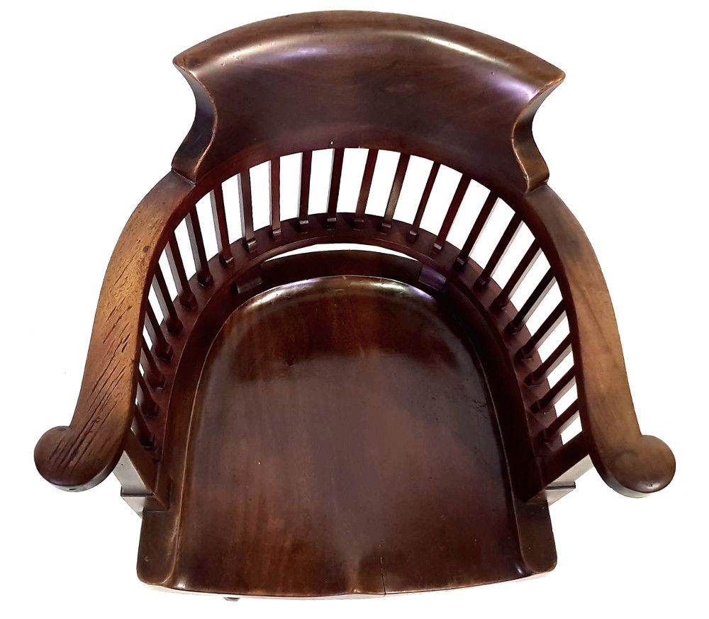 Very Good Quality Mahogany Revolving Desk Chair photo for sale