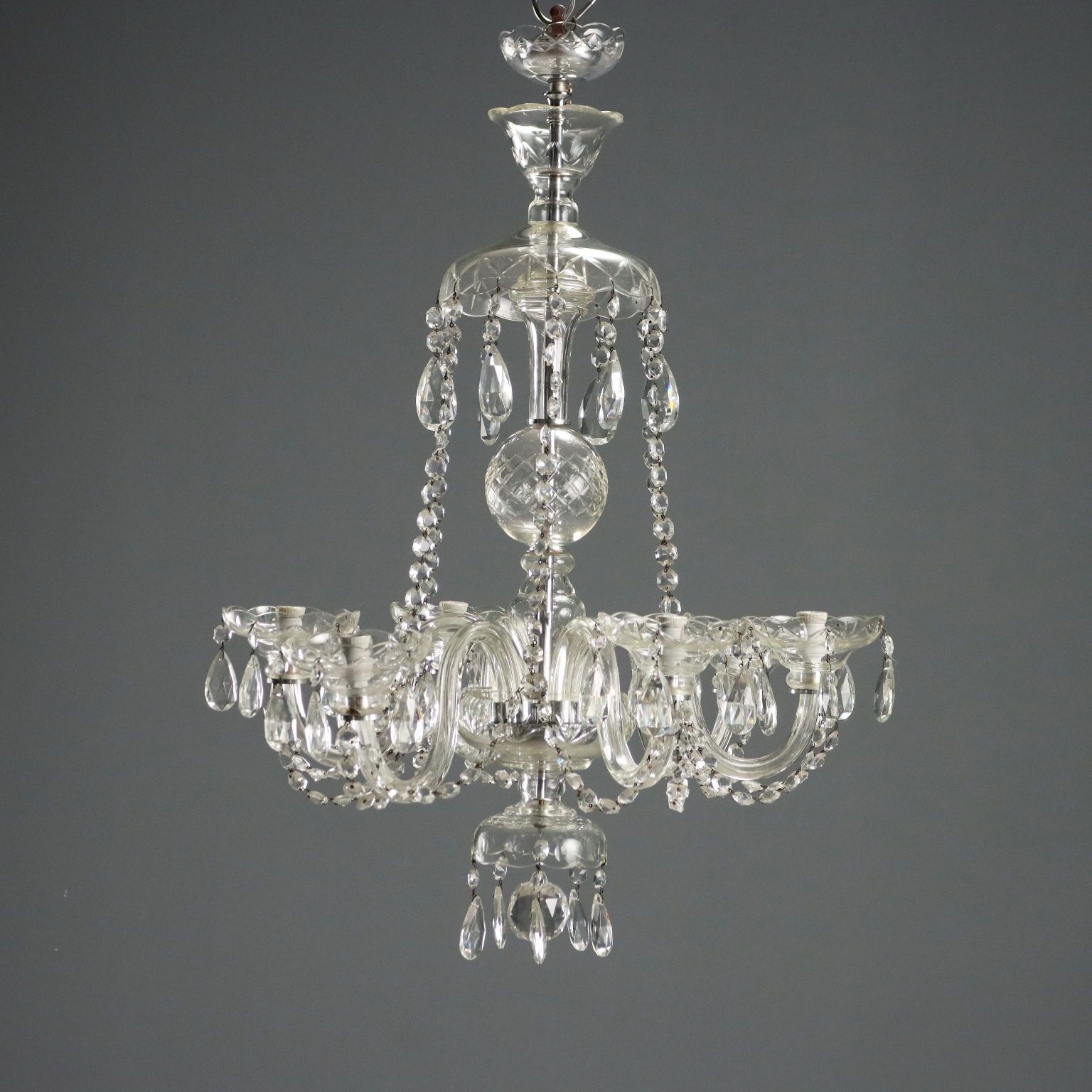 Lustre à cinq lumières en verre