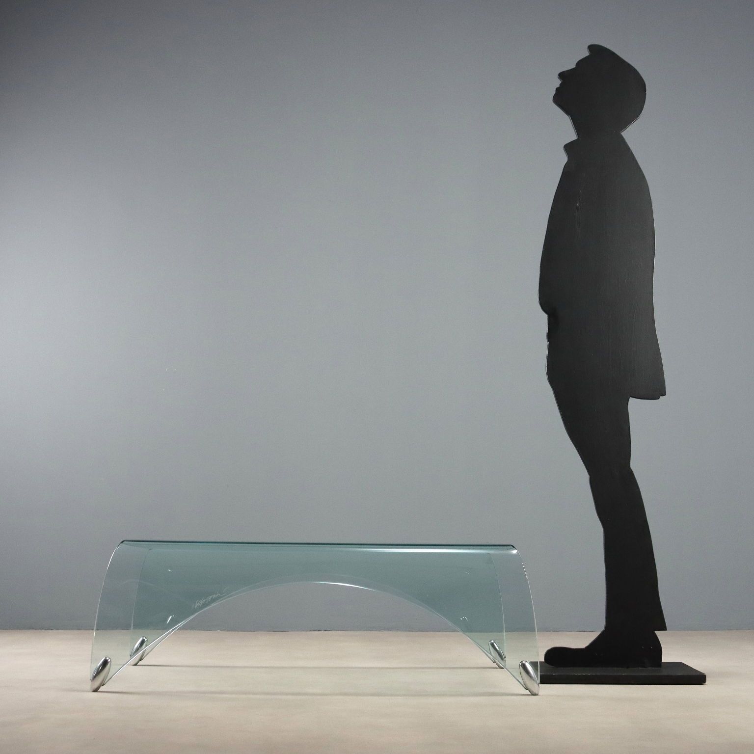 Vintage Coffee Table Glass Design Massimo Iosa Ghini Italy 1980s photo for sale