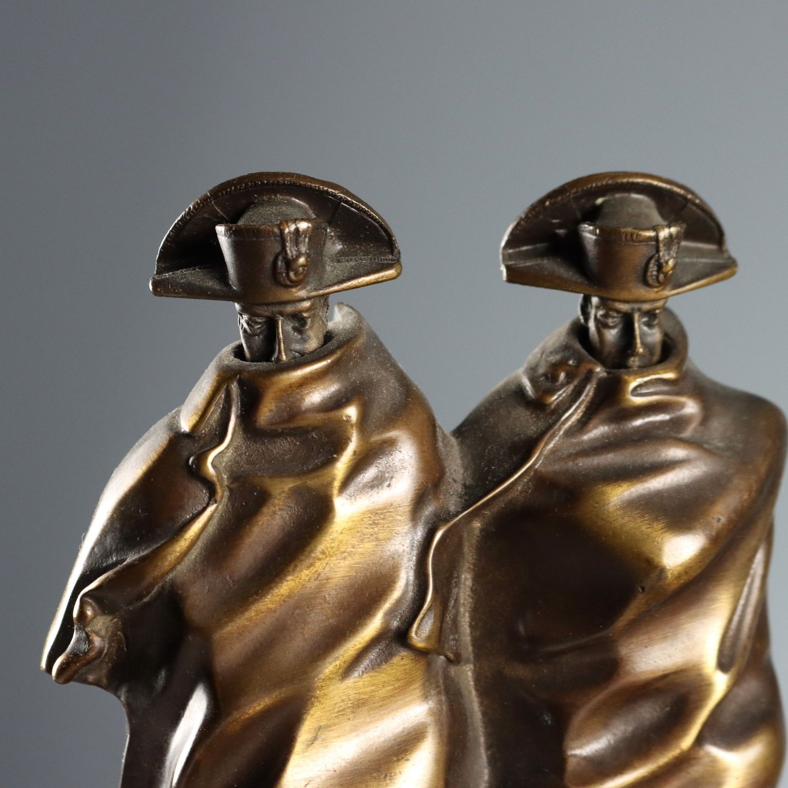 Antique Figurine Carabinieri Bronze Marble Base Italy XX Century photo for sale