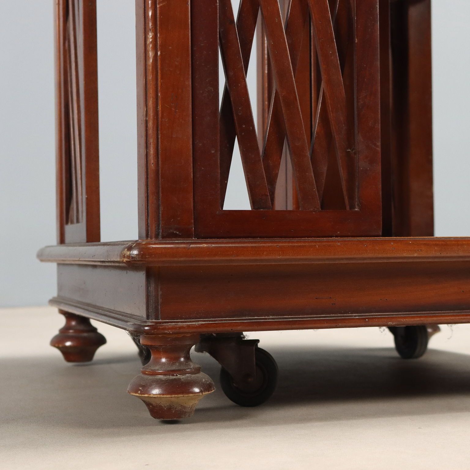 Antique Bookcase Mahogany Double Compartments Italy XX Century photo vinterior