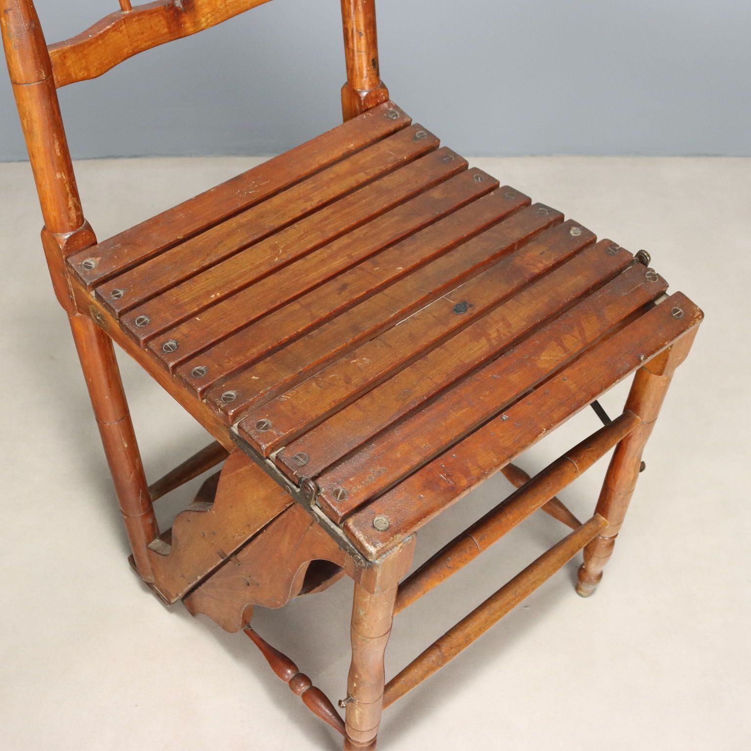 Paar Kersenhout Stoelen Omvouwbaar tot Trapje photo vintage