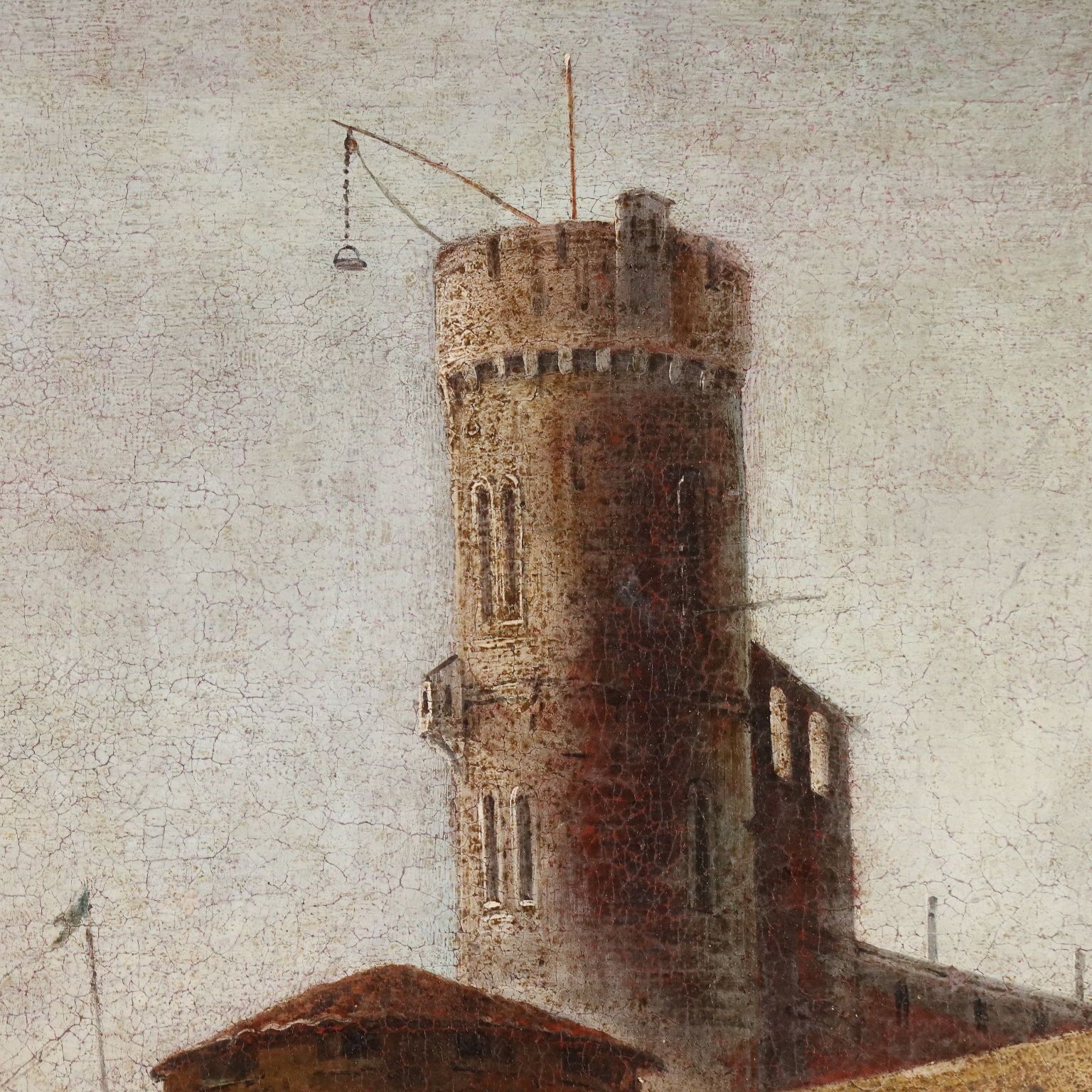 Antique Painting Mediterranean Port Scene Oil On Canvas XVIII Century photo buy