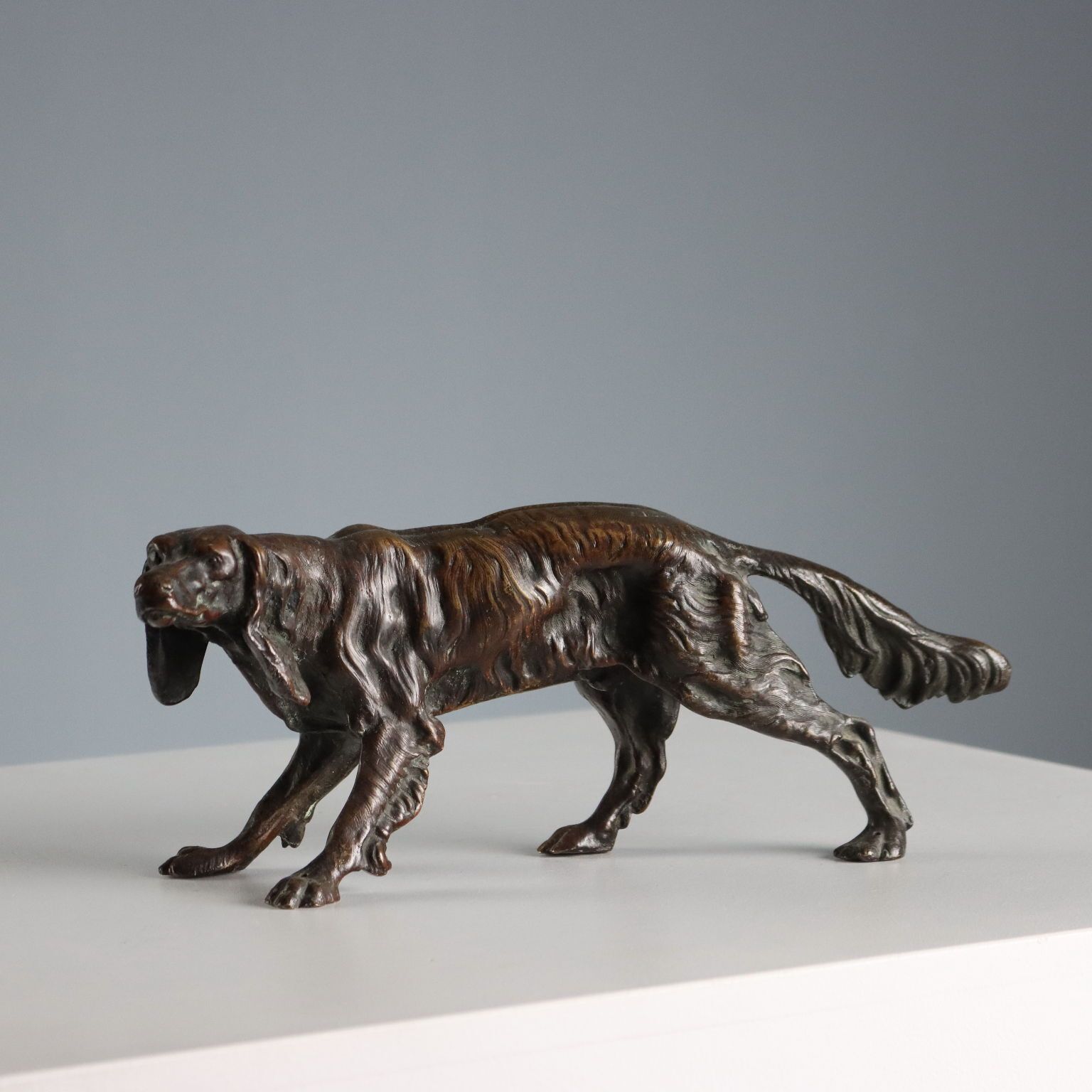 Antique Sculpture Hunting Dog Bronze Italy XIX XX Century