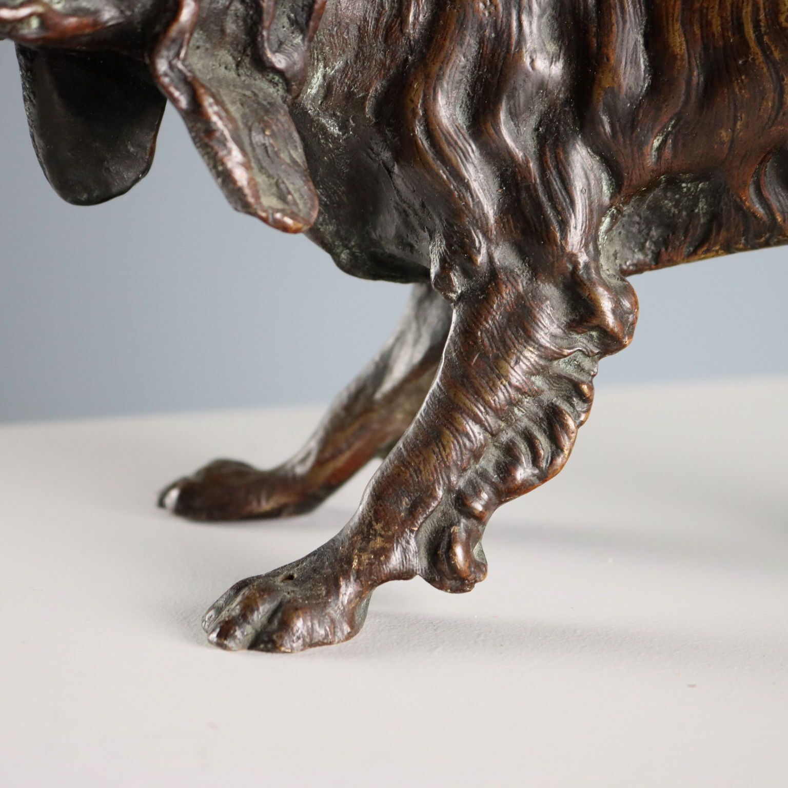 Antique Sculpture Hunting Dog Bronze Italy XIX XX Century photo Home Decor