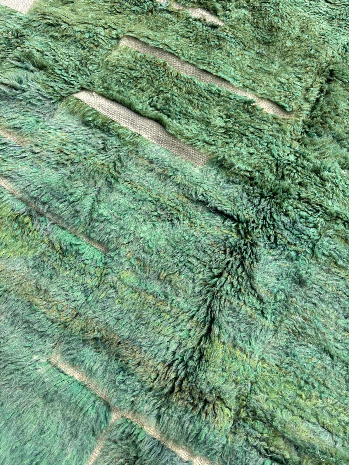 Green Moroccan Mrirt Rug 220x300 Cm – Handmade Wool Area Rug, Modern Berber Rug, Large Luxury Moroccan Rug photo vintage