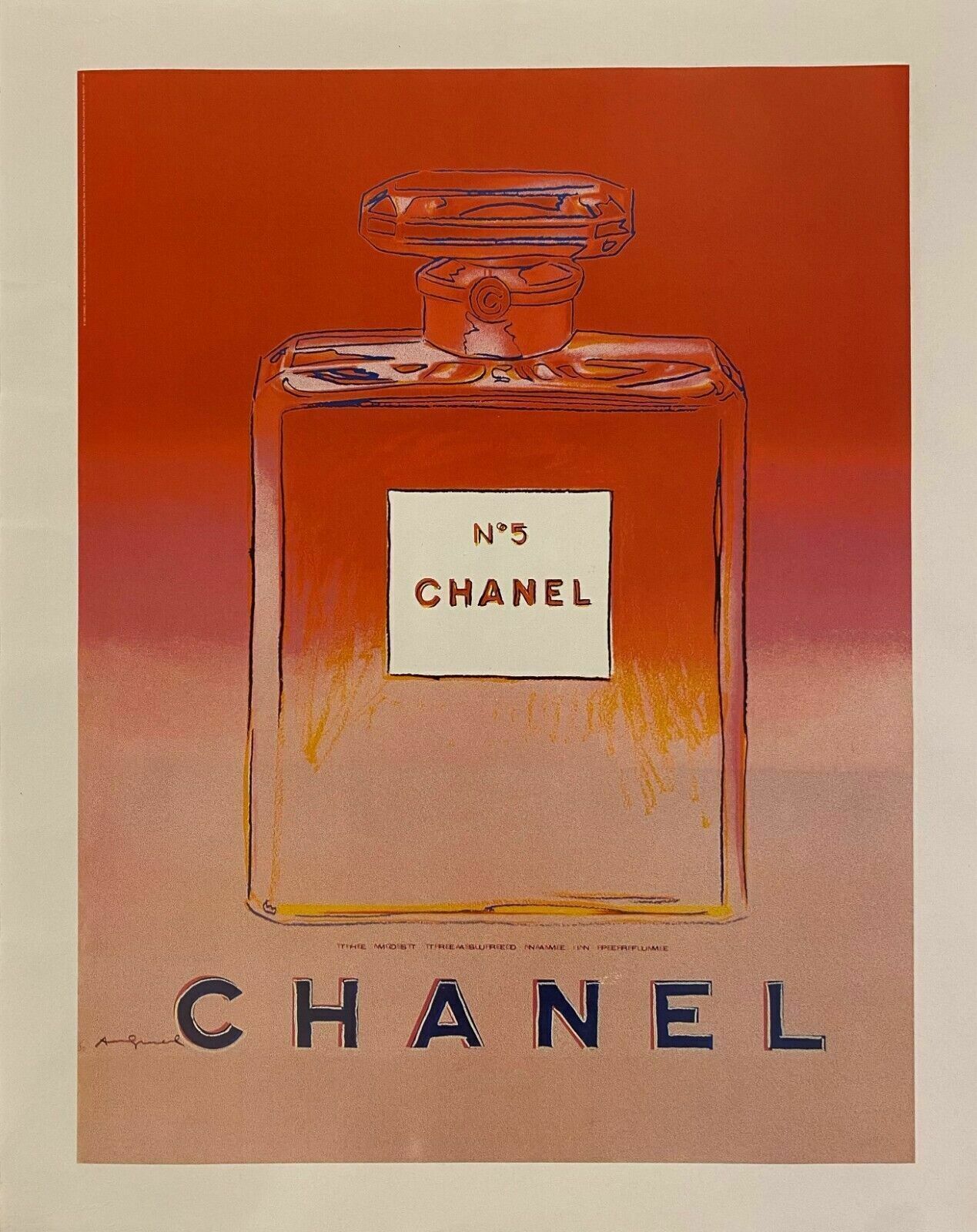 Andy Warhol, 1997   Chanel N.5   Red   Original Vintage Poster Linen Backed photo furniture