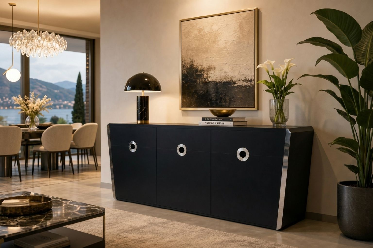 Iconica Credenza 3 Ante "Alveo" Di Willy Rizzo Per Mario Sabot – Design Anni '70