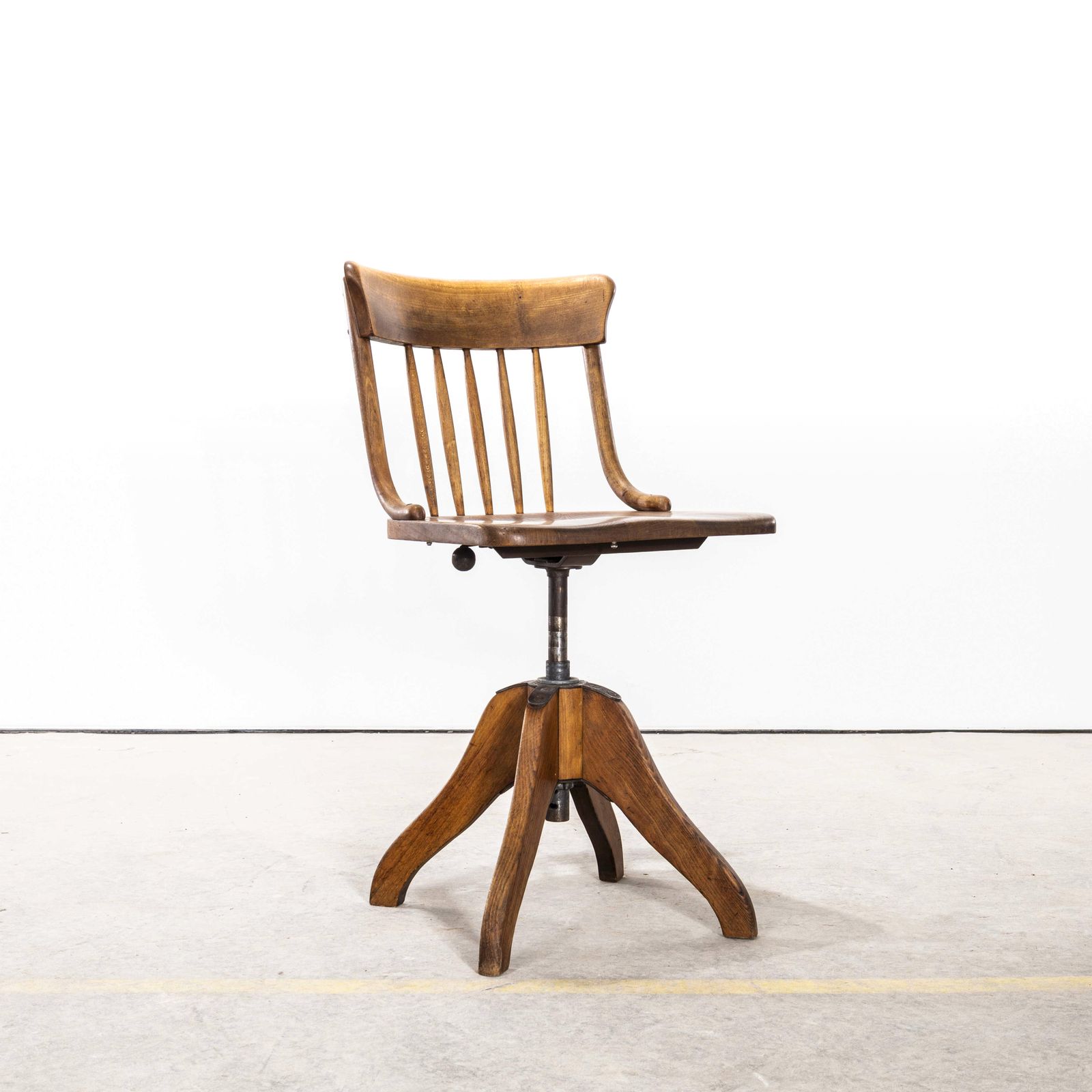 1920's French Oak Atelier Swivel Chair