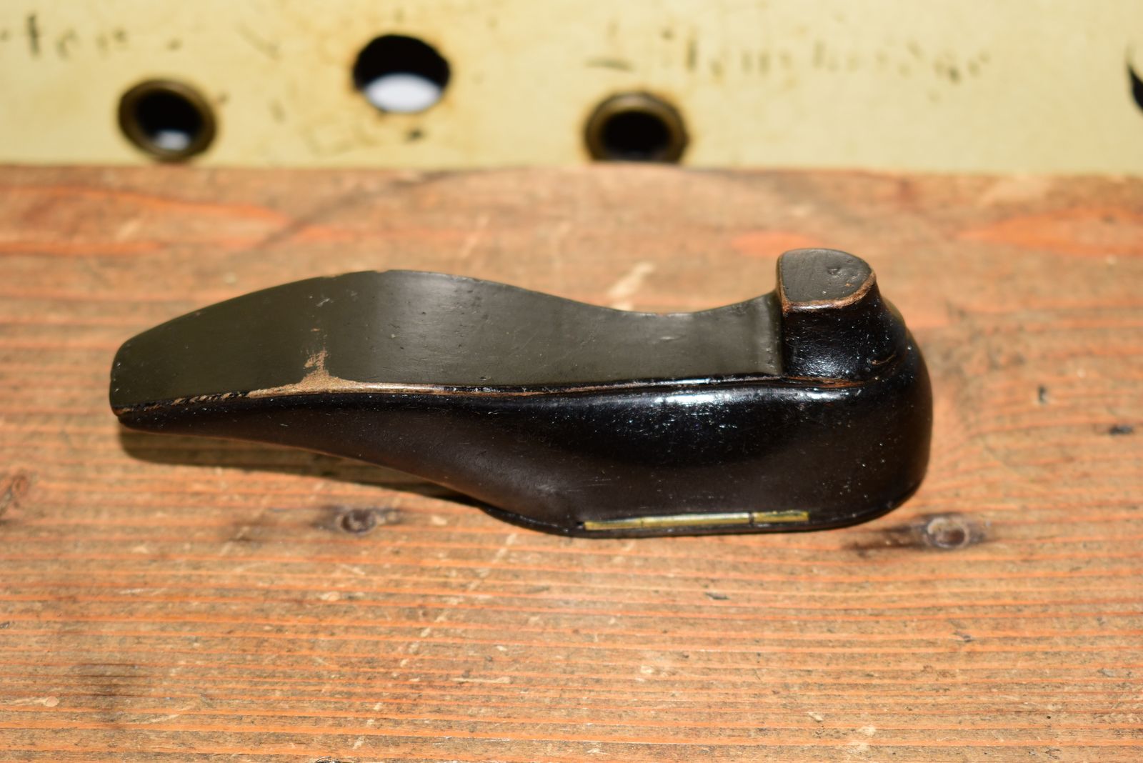 19th Century Treen Carved Wood Shoe Snuff Box photo vintage