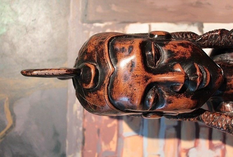 African Bust Mahogany 20th photo furniture