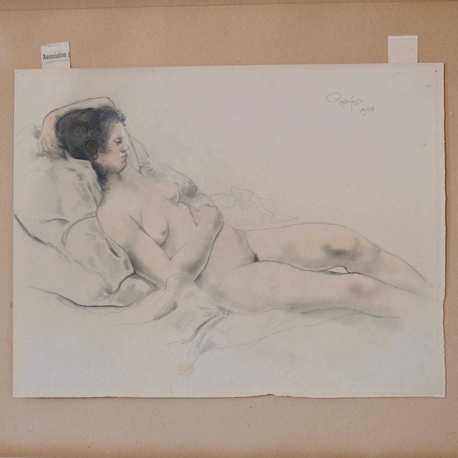 Armand Rassenfosse Female Nude Drawing | Belgium | 1928 photo vintage