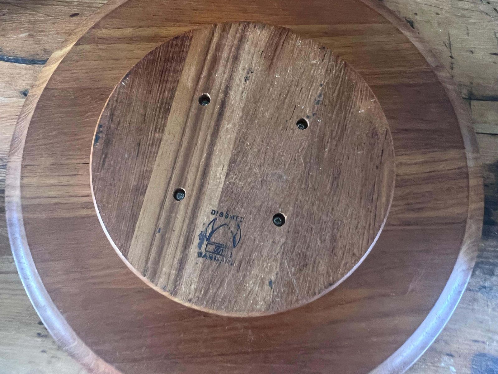 Vintage Digsmed Denmark Teak Lazy Susan, Mid Century Modern Rotating Serving Tray With 6 Smoked Glass Bowls, Mcm Danish Design C. 1960s. photo buy