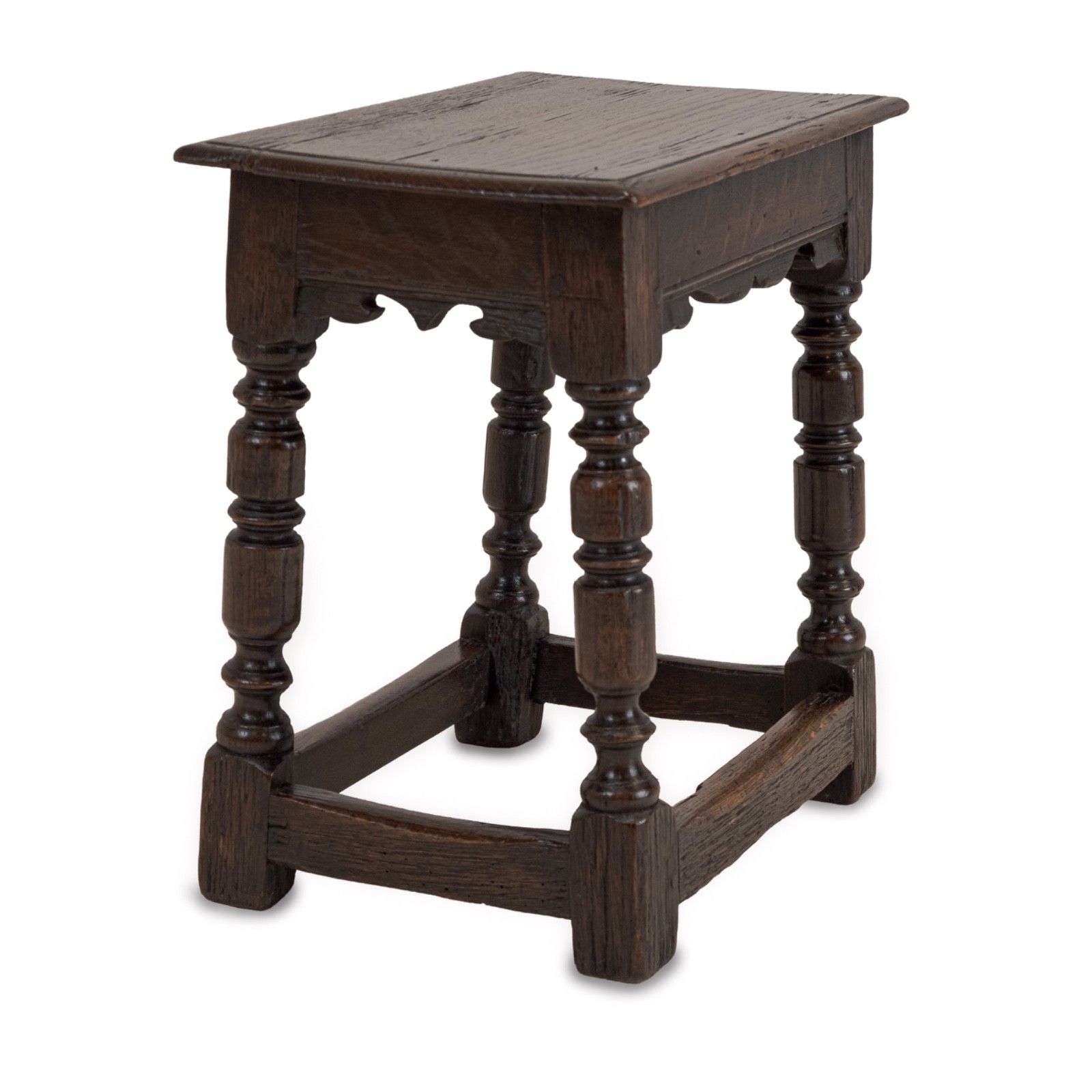 325.0 19th Century English Oak Joint Stool In The Late 17th Century Style photo