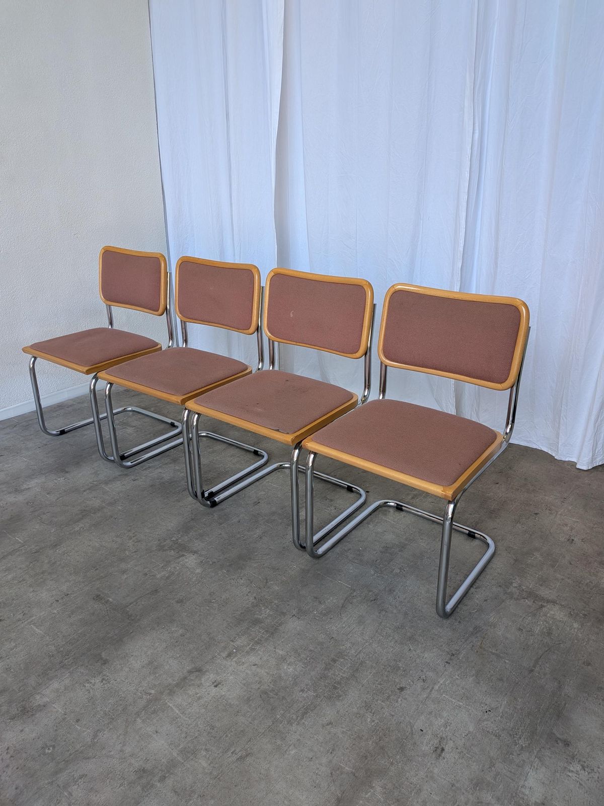 Set Of 6 Vintage Cesca Chair By Bene Austria 1970s / Mid Century Chrome Dining Chairs / photo Furniture