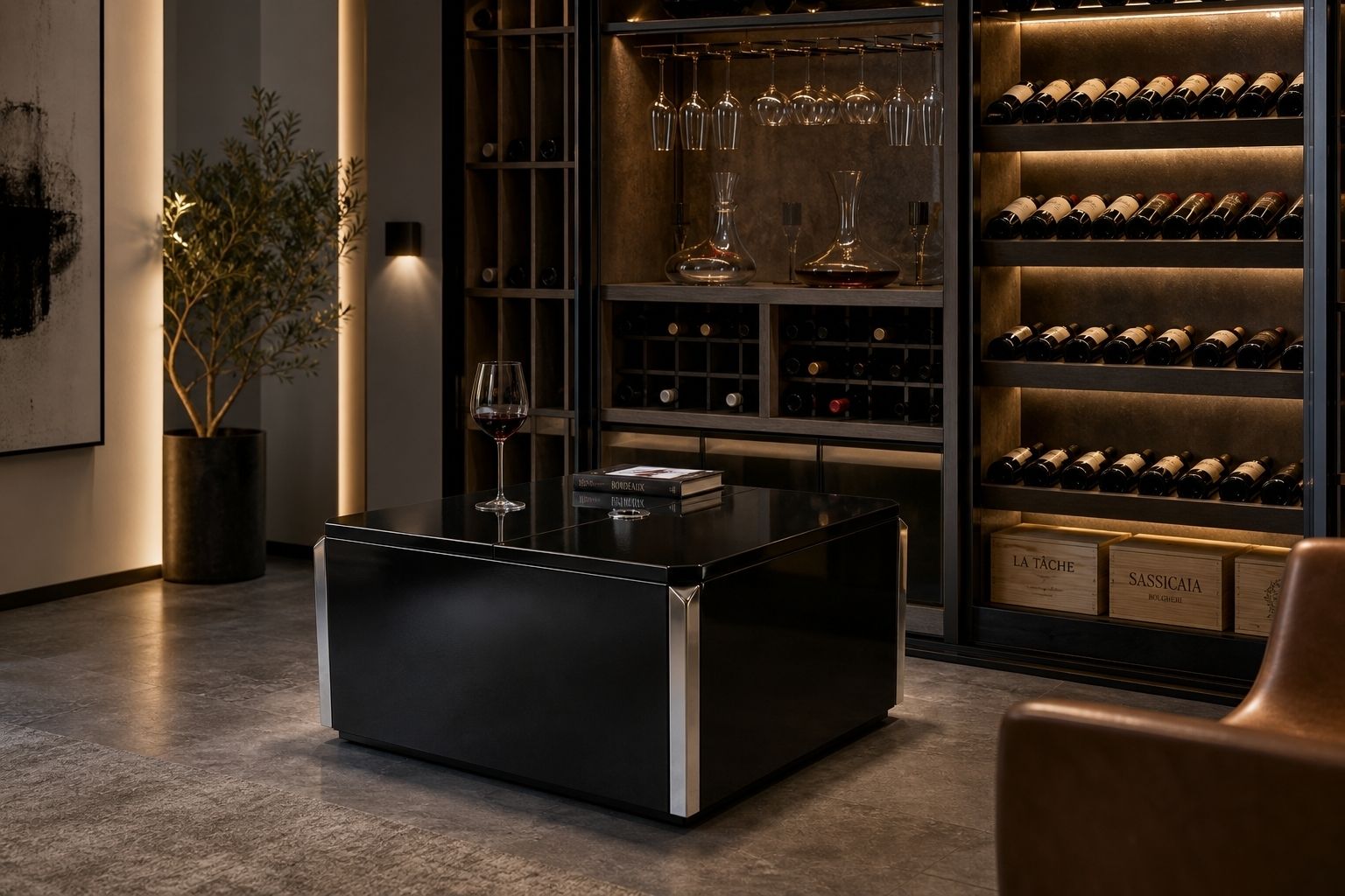 Iconico Mobile Bar "Alveo" Design Di Willy Rizzo Per Mario Sabot – Estetica Monolitica Anni '70